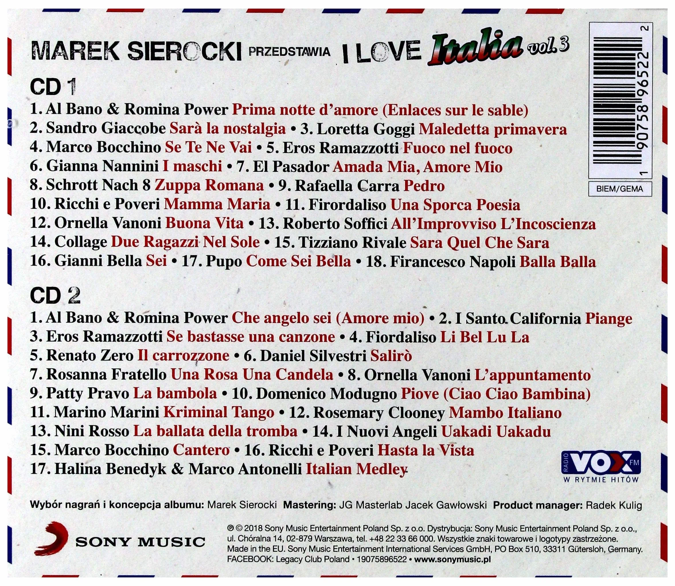 Al Bano / Sandro Giaccobe / Loretta Goggi: Marek Sierocki przedstawia: I Love Italia 3