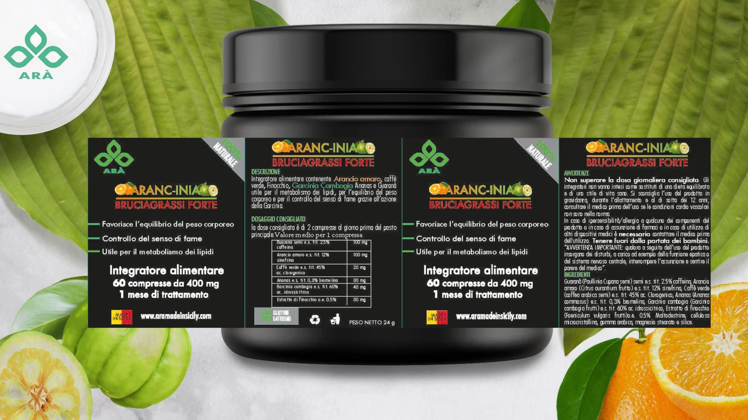 ARÀ Garcinia Cambogia Integratore Alimentare 60 CPR Made in Italy