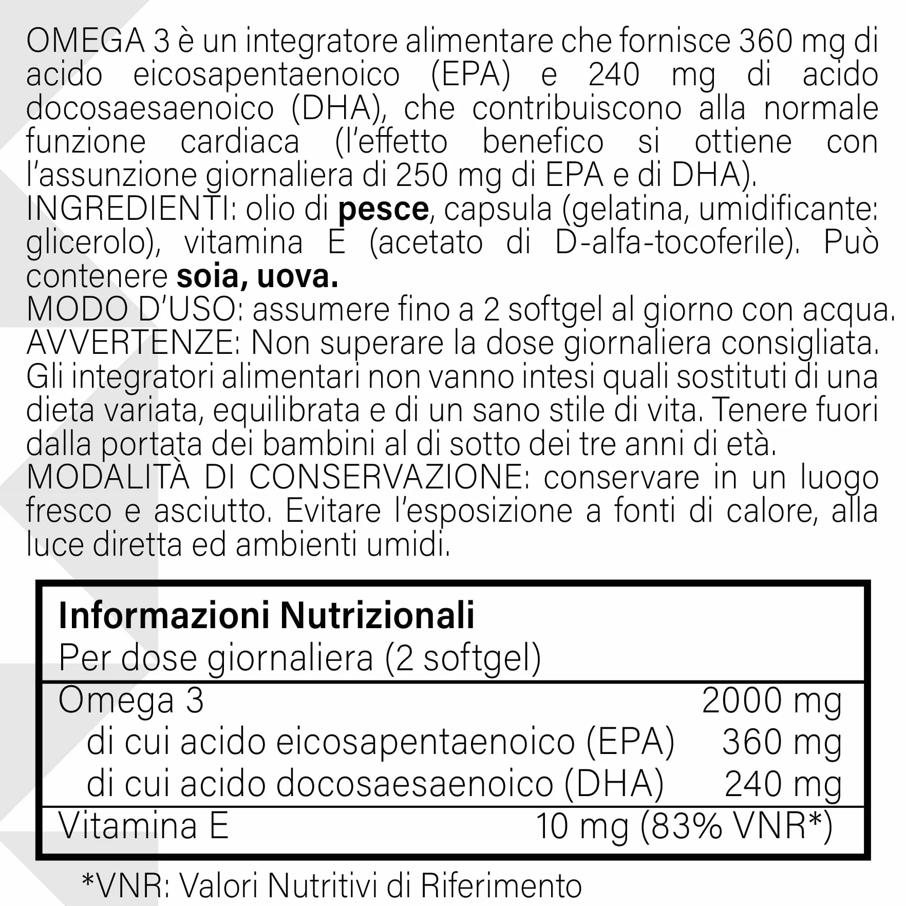 Rock The Protein® Omega 3 Olio Di Pesce 2000 mg Con Vitamina E, 360mg EPA & 240mg DHA Per Dose