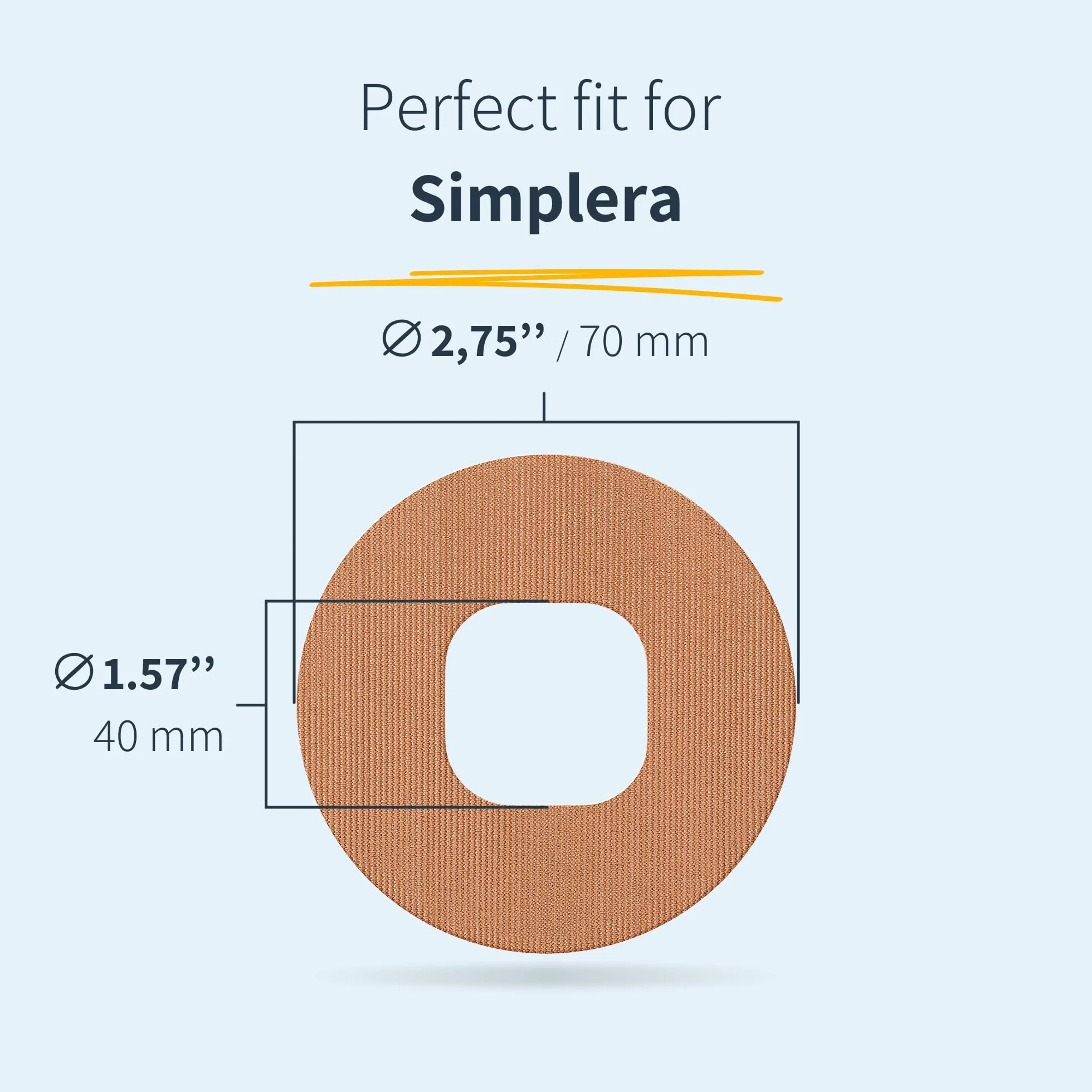 MySweetStitch Cerotto Simplera rotondo Ø 70 mm impermeabile traspirante Beige 10