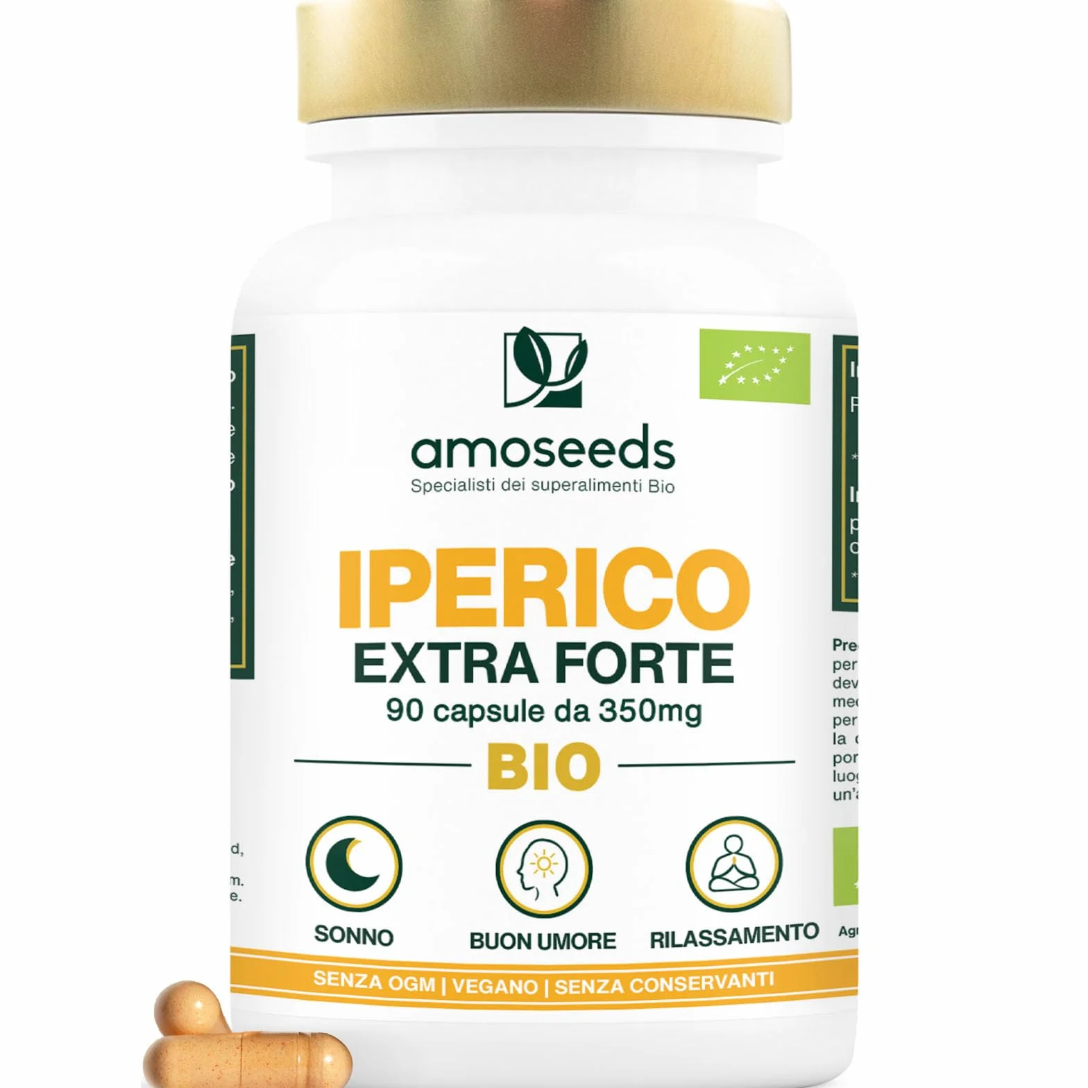 Iperico BIO Erba di San Giovanni Concentrato di Ipericina 90 capsule vegane 350 mg