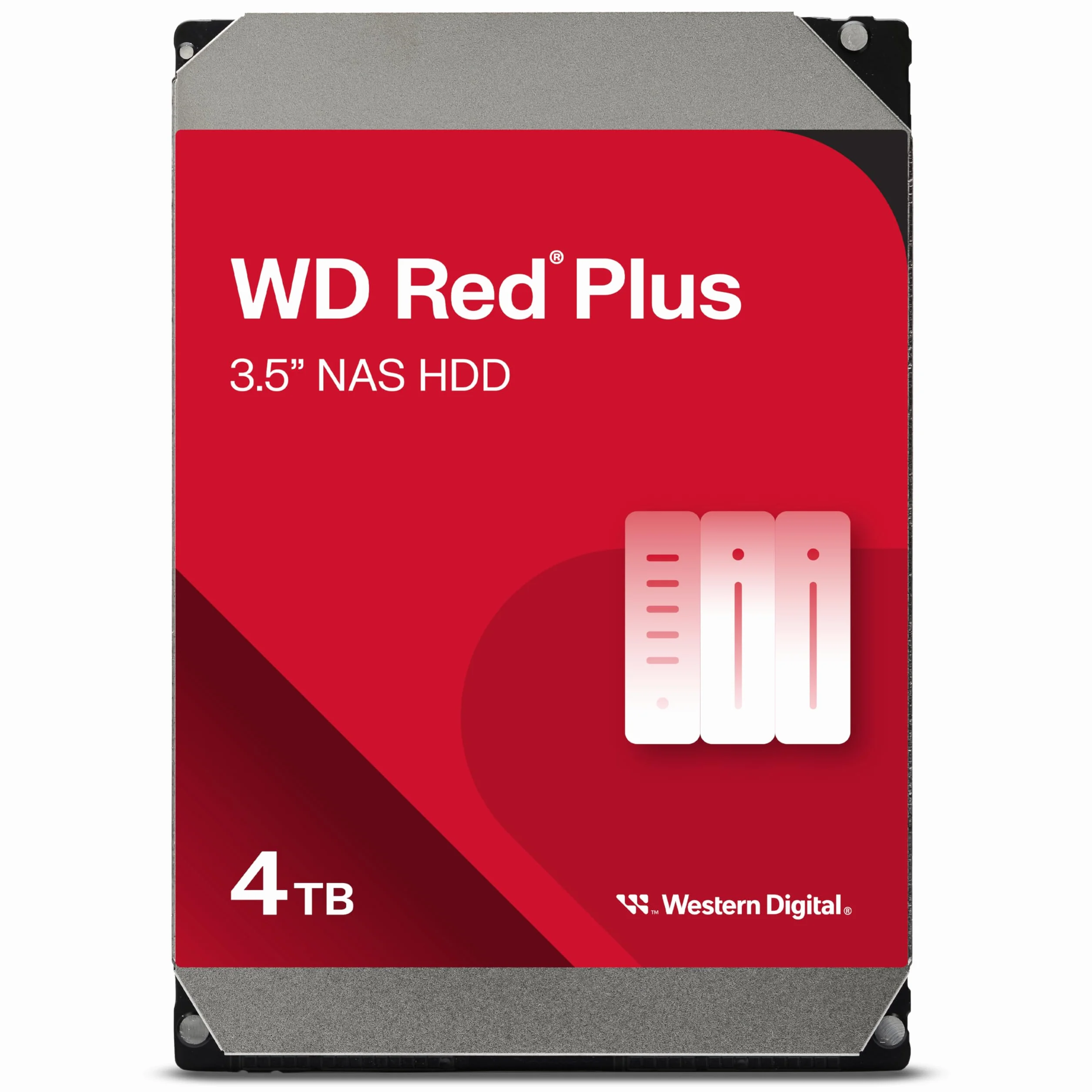 WD Red Plus 4TB NAS Hard Disk Interno 3,5" - 5400 RPM, SATA 6Gb/s, CMR, Cache da 256MB