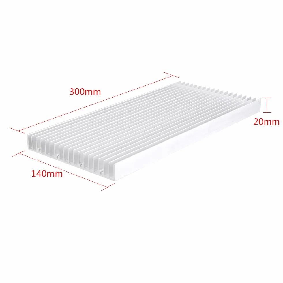Jadeshay Dissipatori LED 1pc Dissipatore di Calore in Alluminio Heatsink per Dispositivi a Semiconduttore a Transistor a luce LED ad alta Potenza, 300 * 140 * 20 MM, Bianco