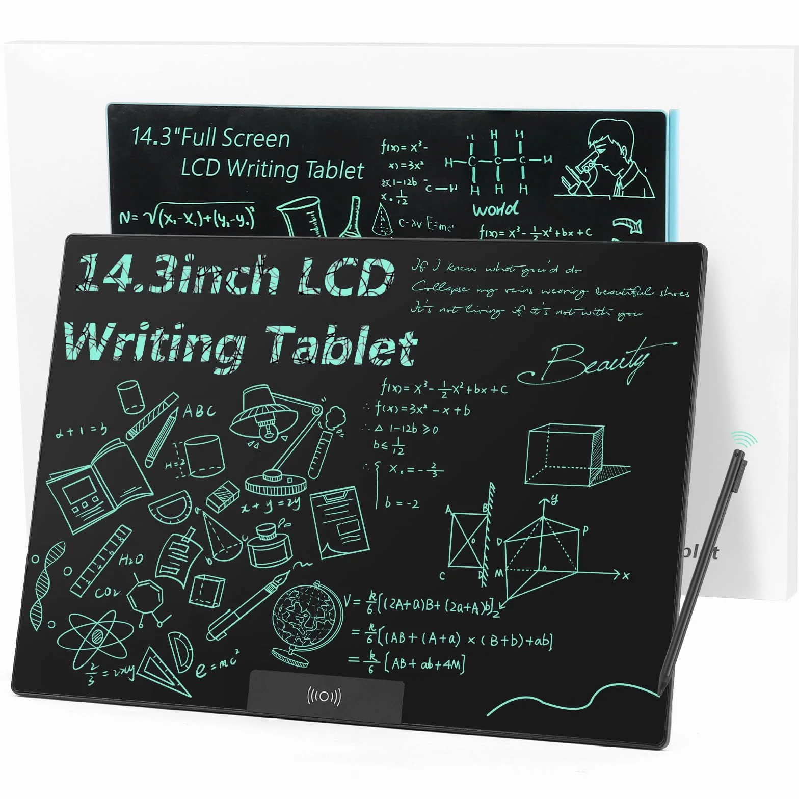 Czemo Tavoletta da Scrittura LCD 14,3 Pollici Riutilizzabile Lavagna Elettronica Ewriter