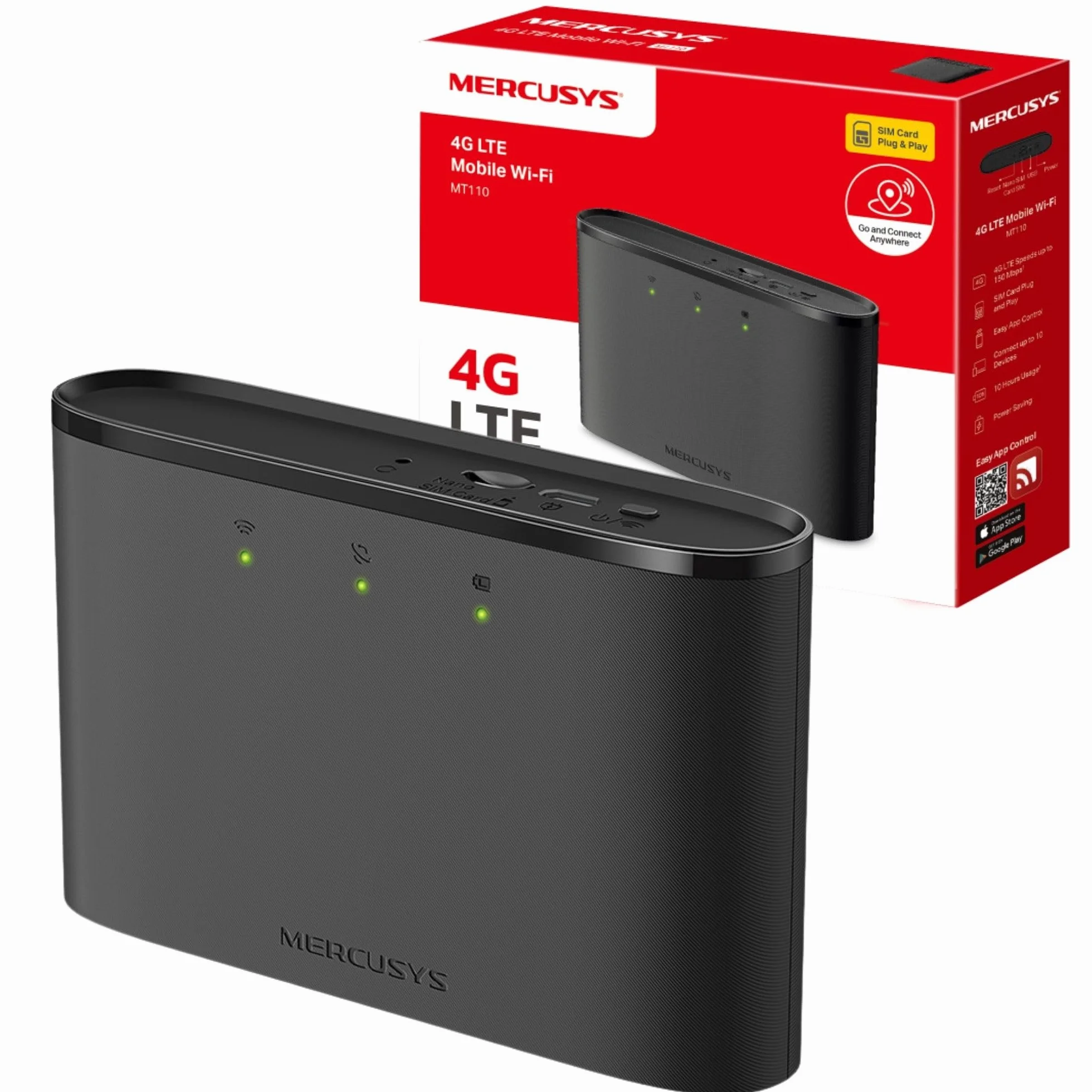 MERCUSYS MT110 Mifi Router portatile WiFi 4G - 4G LTE 150 Mbps, batteria 2200mAh per 10 ore, router WiFi mobile plug & play (Ricondizionato)
