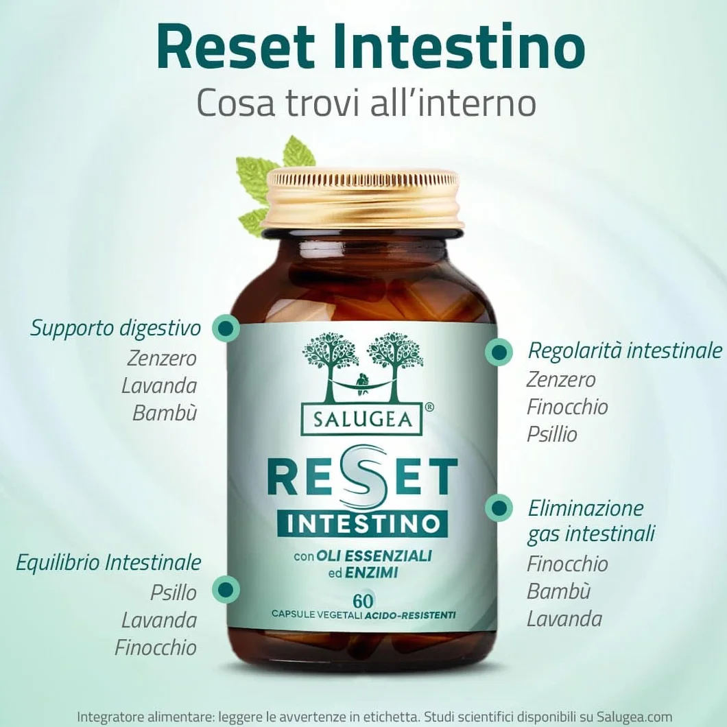 Salugea Reset Intestino Integratore Detox Naturale 60 Capsule