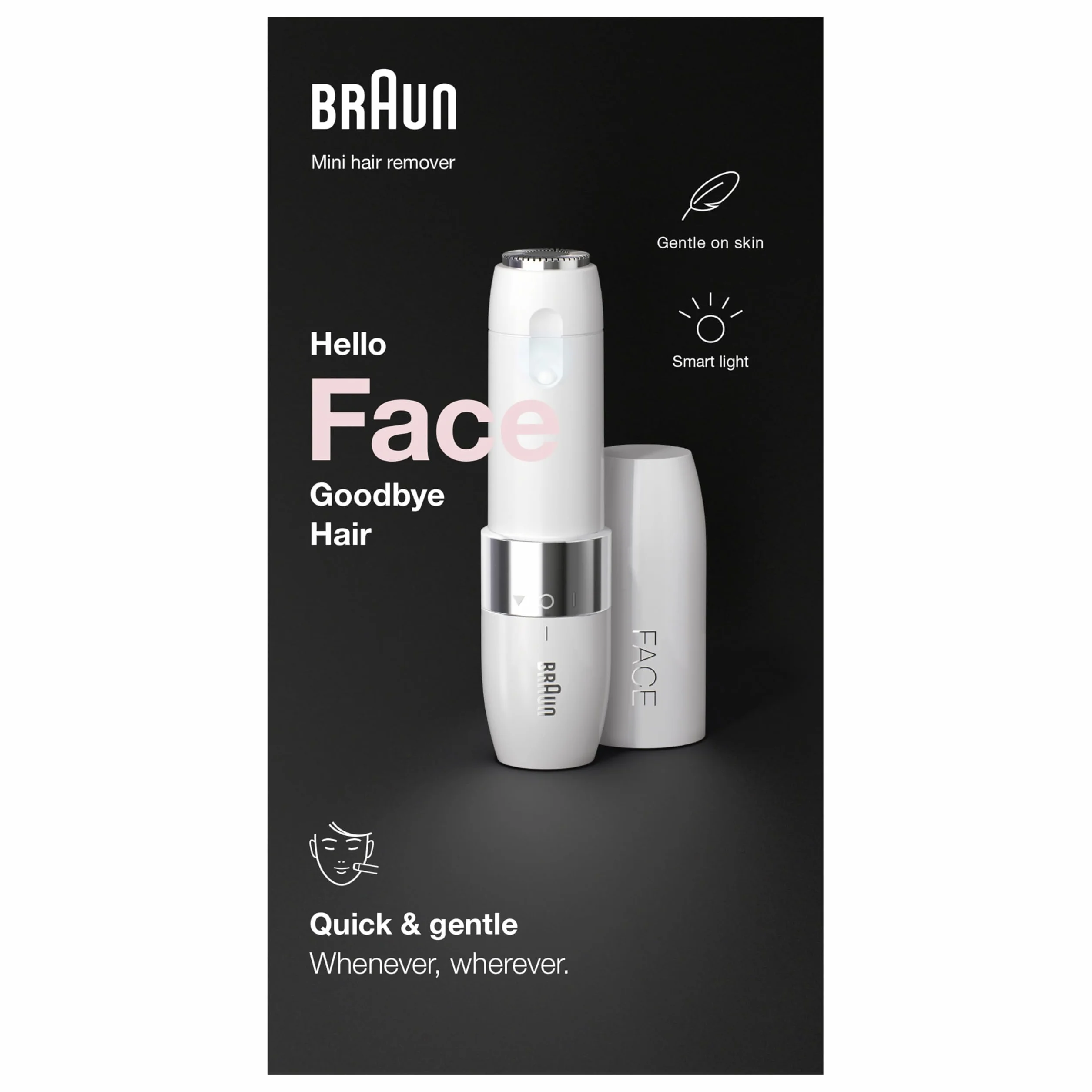 Braun Face Epilatore Elettrico Donna FS1000 Bianco Depilazione Viso Baffetti Mento Guance Bikini