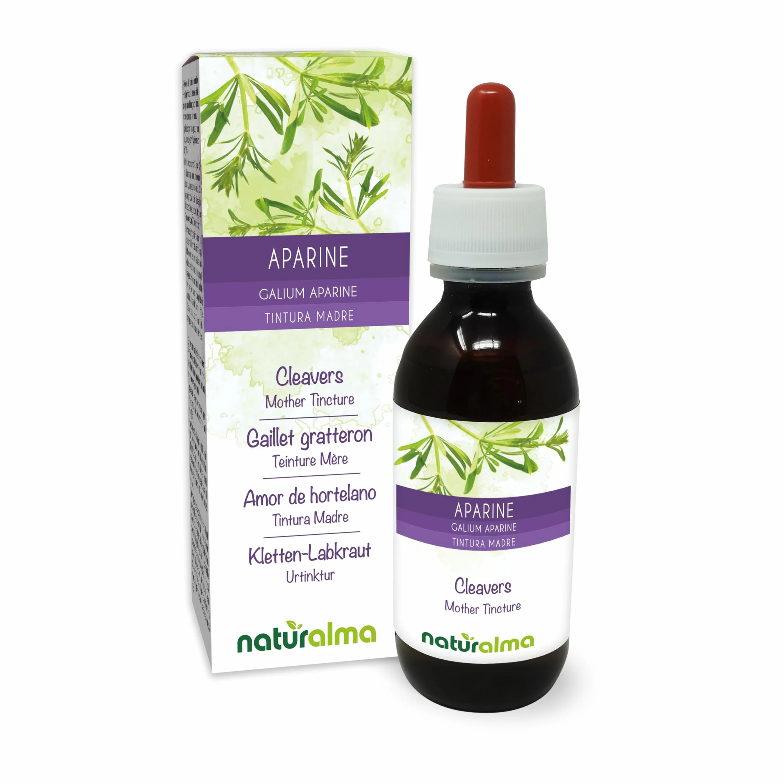 Galium aparine Tintura Madre analcoolica Naturalma Estratto liquido gocce 120 ml Integratore alimentare Vegano