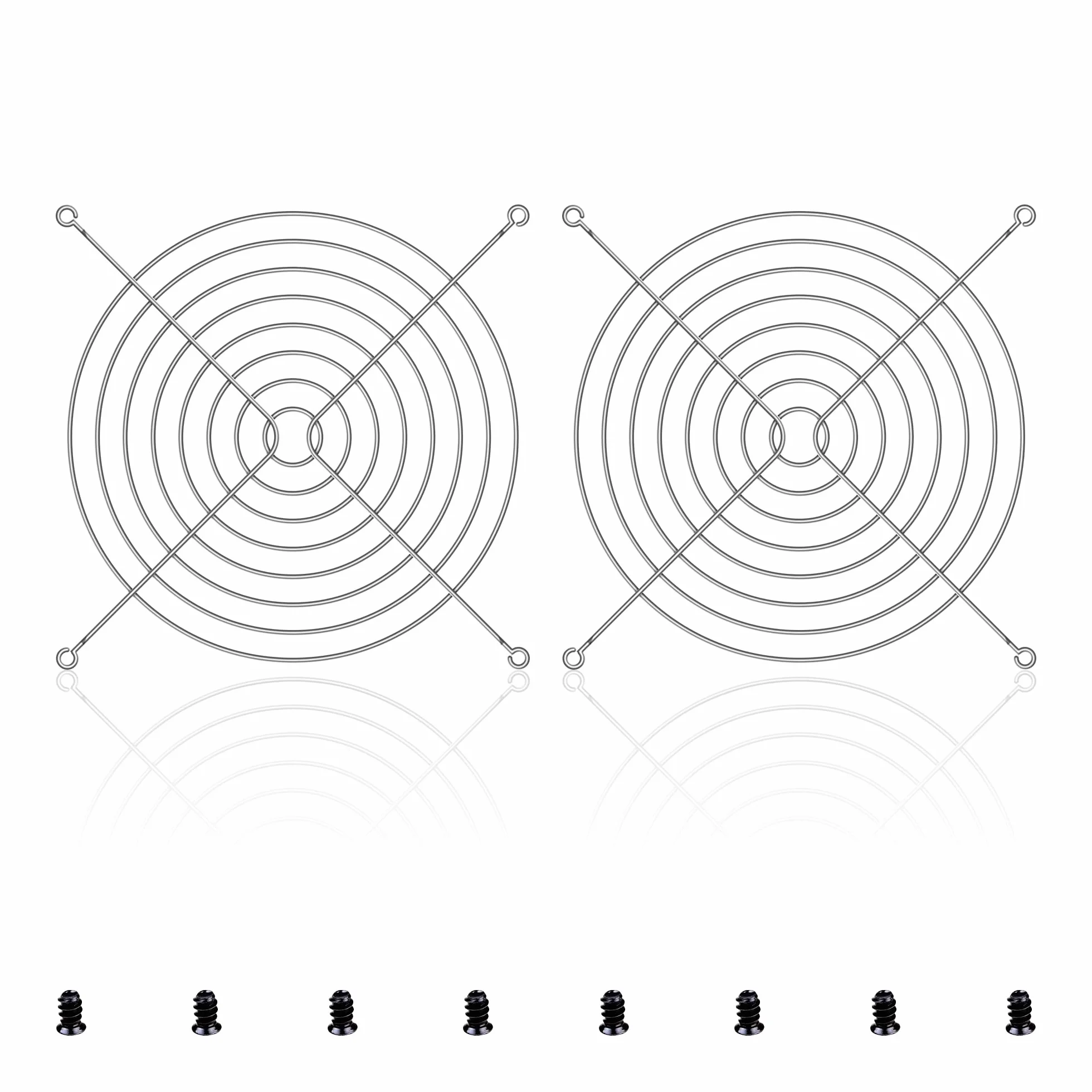 Griglia protettiva per ventola da 140 mm per PC, confezione da 2 custodie per CPU in metallo con vite per 140 x 140 mm, copertura protettiva per fai da te, ventole per computer PC, ventole di scarico