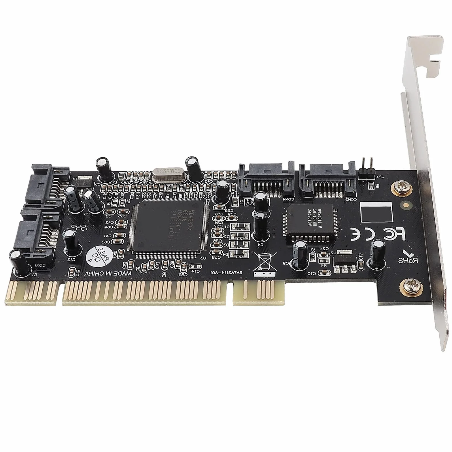 Controller Raid, Chipset PCI Sil3114 a 4 Porte SATA Interne 1 5 Pin PCI-to-SATA Scheda Raid Adattatore Gbps Chipset Scheda Raid con Dischi Rigidi di Supporto