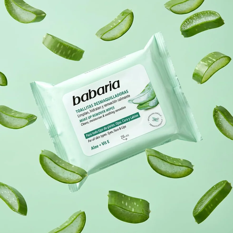 Babaria Salviette Struccanti Con Aloe Vera 25 Pezzi Struccante Viso Occhi Per Tutti i Tipi di Pelle