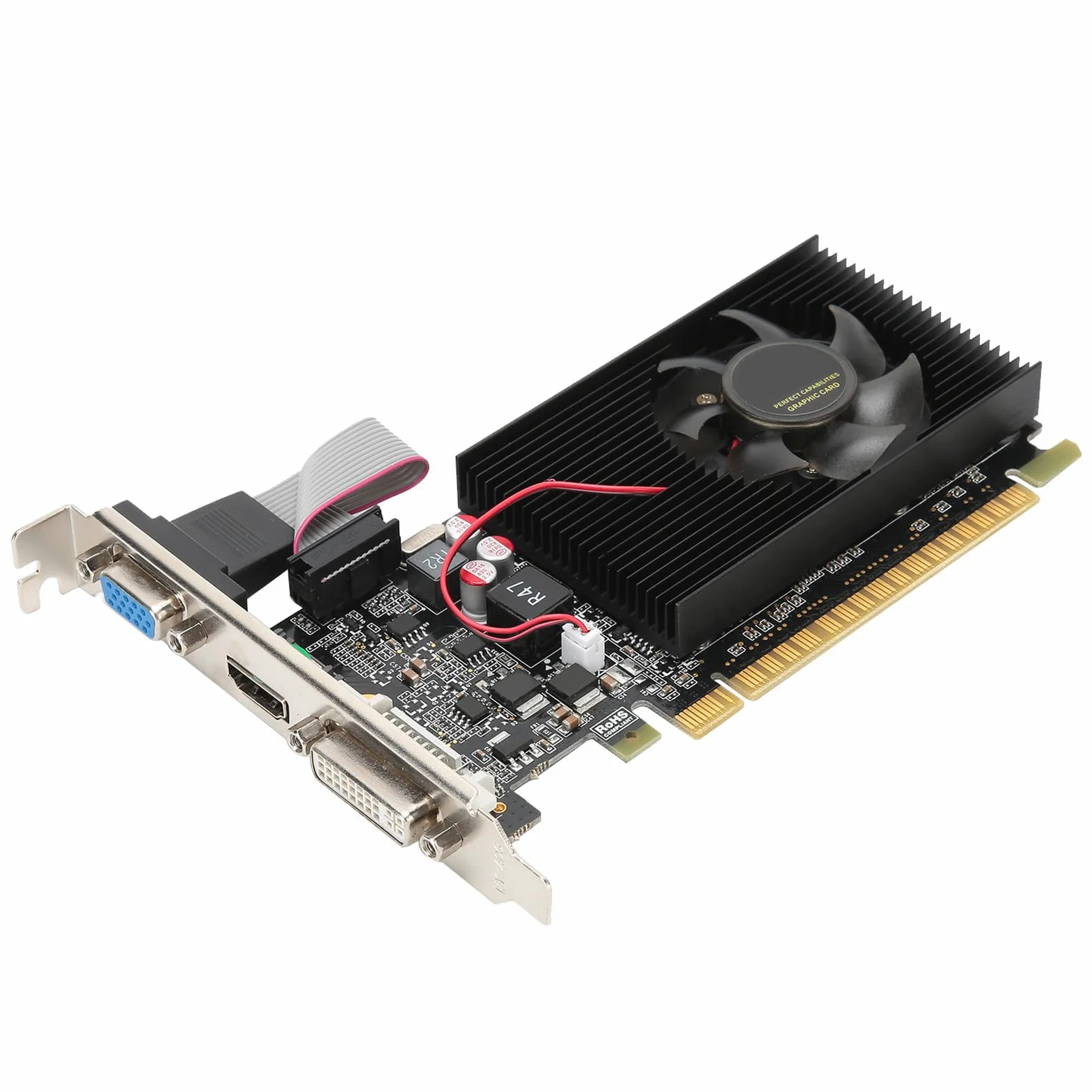 Scheda Grafica GT730 da 2 GB, DDR3, 64 Bit, PCI Express 2.0, 810/1200 MHz, Scheda Video per PC Desktop, Supporta API 3D DirectX 11