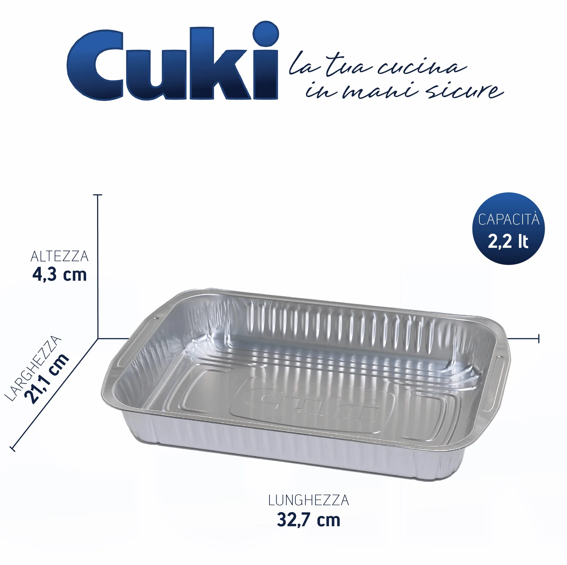 Cuki Vaschette Alluminio Ultra Forza 6 porzioni rettangolari 1 confezione da 10 pezzi