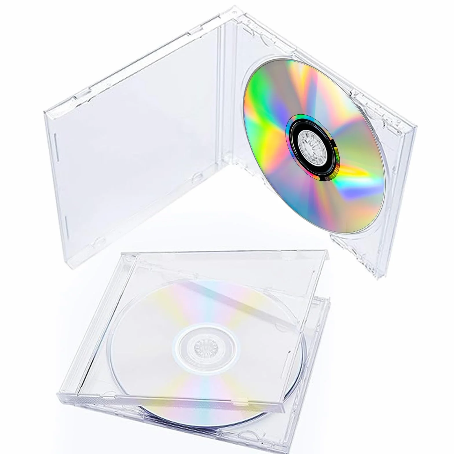 12 Pezzi 10,4mm Custodia Protettiva Standard per CD Dvd con Vassoio Trasparente Assemblato CD Jewel Case Holder Plastica 14,2x12,4x1 cm