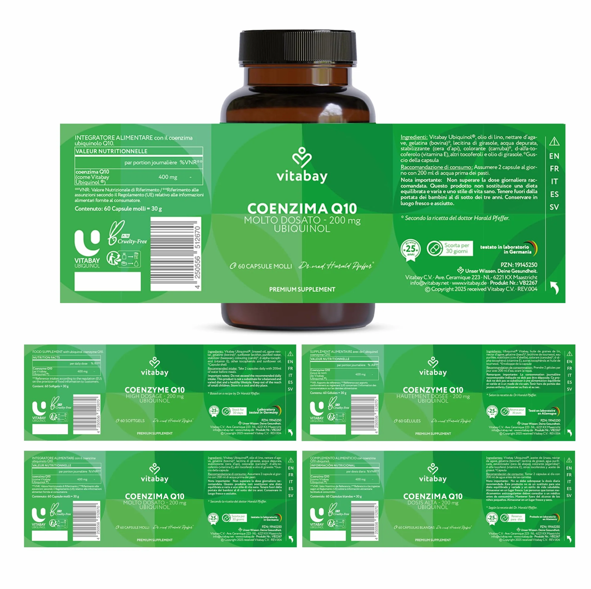Vitabay Coenzima Q10 Ubiquinolo 200 mg – 60 kapsułek – wysoka dawka – naturalny Q10