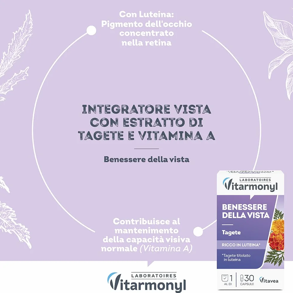 Vitarmonyl Benessere della Vista Integratore Occhi Luteina Zeaxantina 30 Capsule