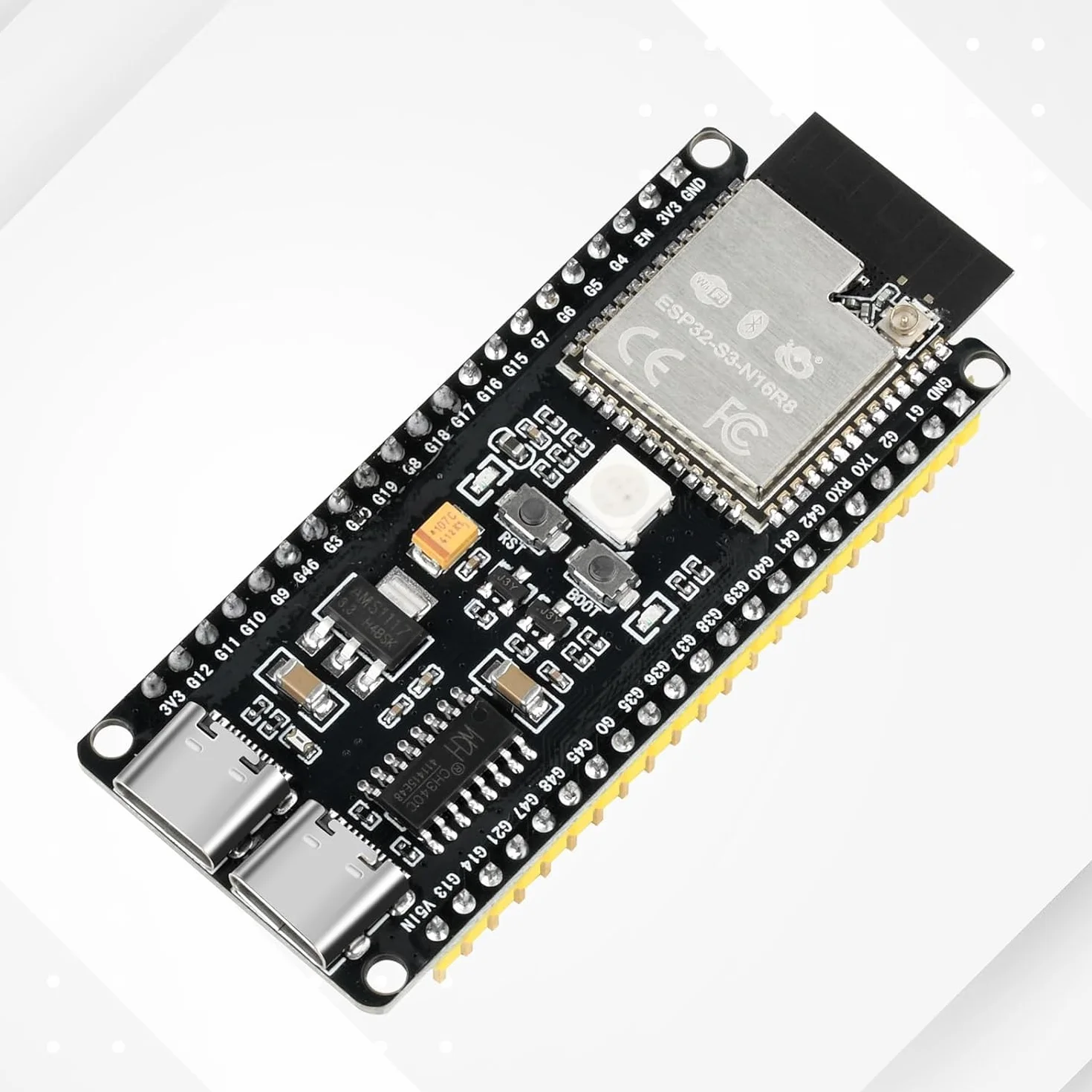 diymore 2 pezzi per modulo ESP32-S3 DevKitC-1 N16R8, per ESP32 S3 1-N16R8 con WiFi, Bluetooth 5.0, USB C antenna collegabile