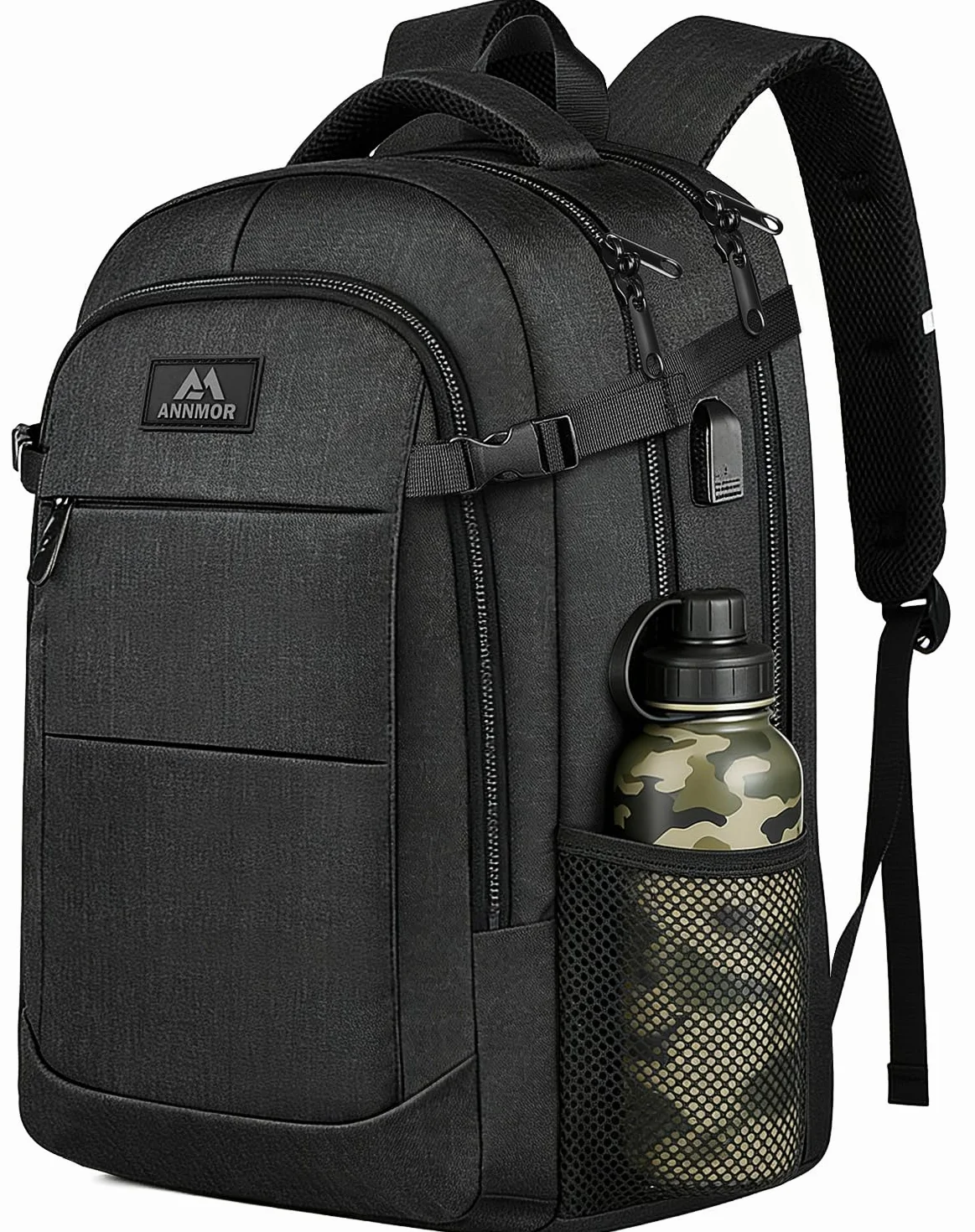 Zaino Porta PC, 15-17,3" PC per Zaino Uomo, Zaino da Viaggio e Scuola con Porta USB, Compagno Versatile per Adolescenti, Studenti e Lavoratori
