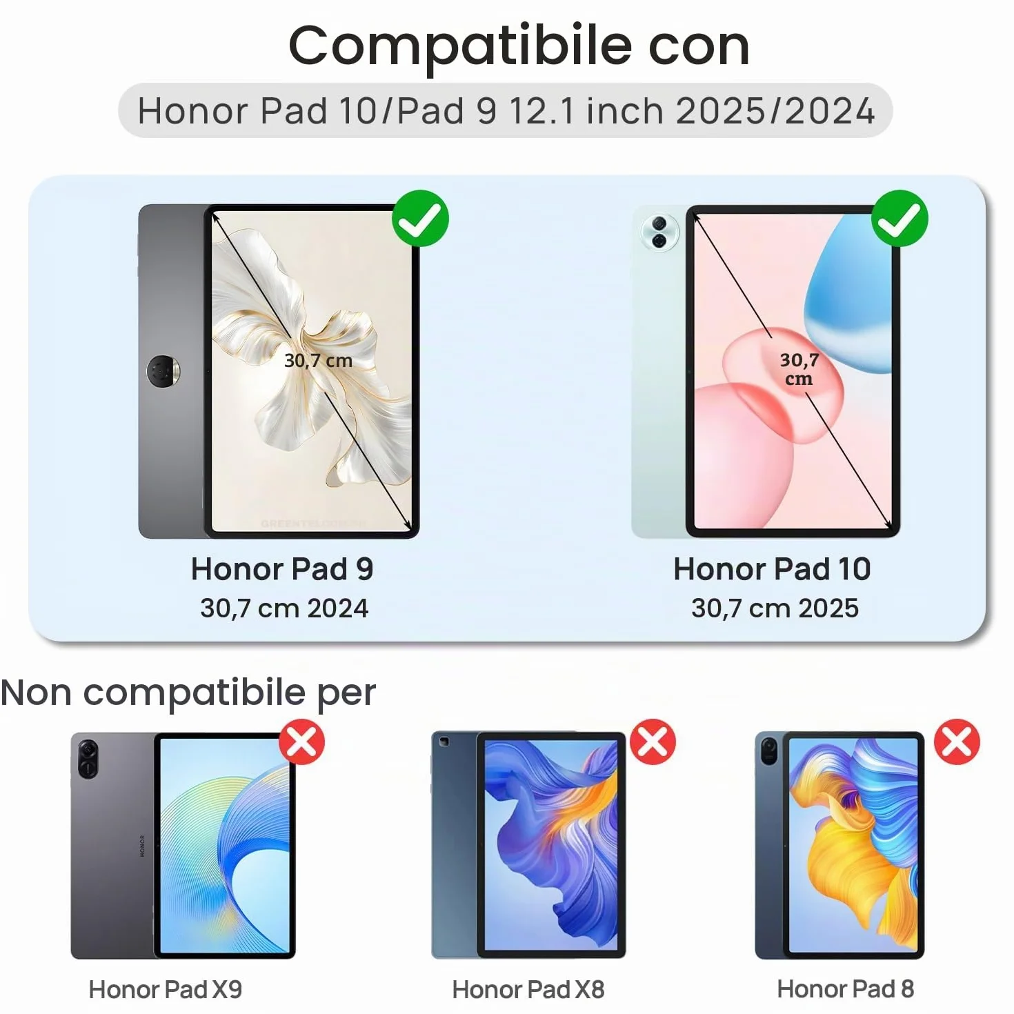 Gerutek 2 Pezzi Pellicola Protettiva per Honor Pad 10/ Pad 9 12.1 Pollici 2025/2024, Pellicola in Vetro Temperato per Honor Pad 10 [0,33 Ultra Trasparente] [Antigraffio] [Senza Bolle] [9H]