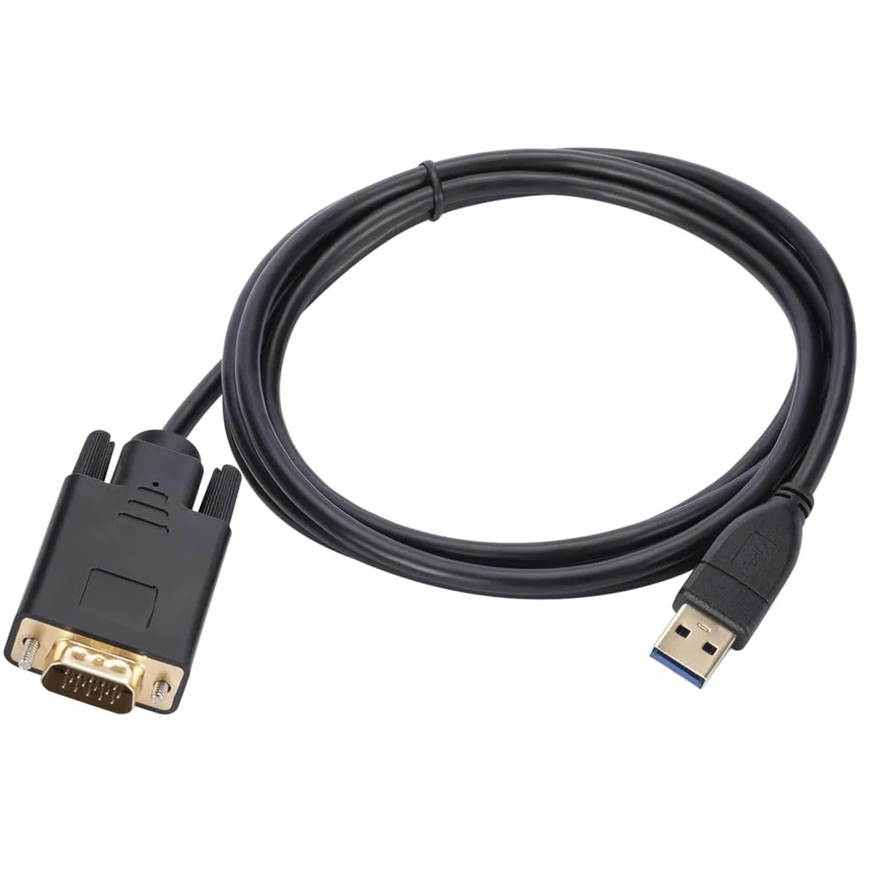 Cavo adattatore convertitore USB 3.0 a VGA maschio 1,8 m 1080P UHD
