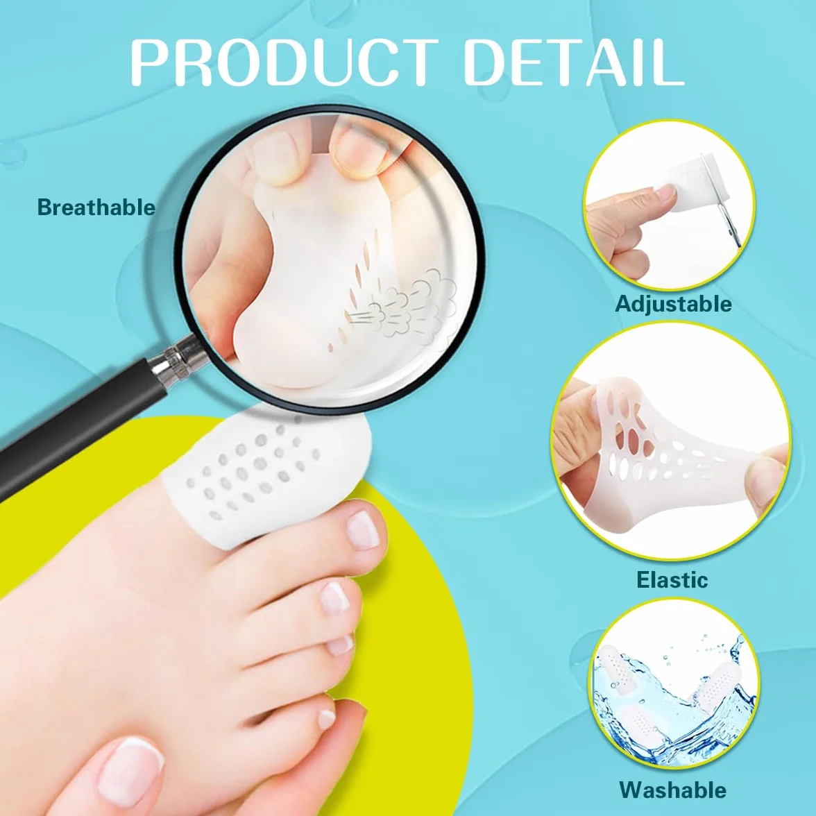 Protezione Dita Piedi in Silicone 10 Pezzi, Traspirante Protezione Alluce Antivesciche Anticalli