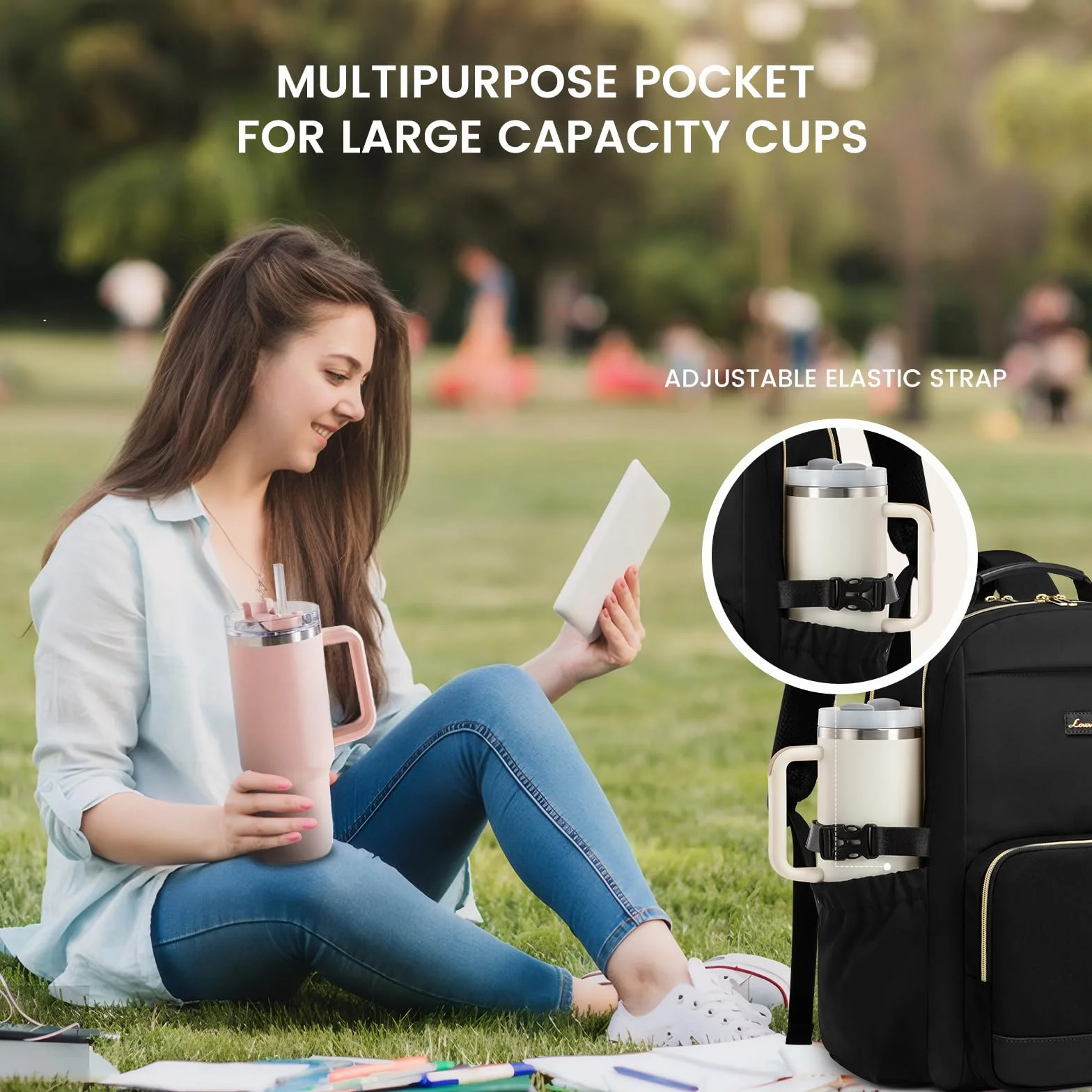 LOVEVOOK Zaino per donne con grande capacità, ideale per laptop da 15,6 pollici. Perfetto per viaggio, lavoro, affari, college e insegnanti grazie alla sua impermeabilità.