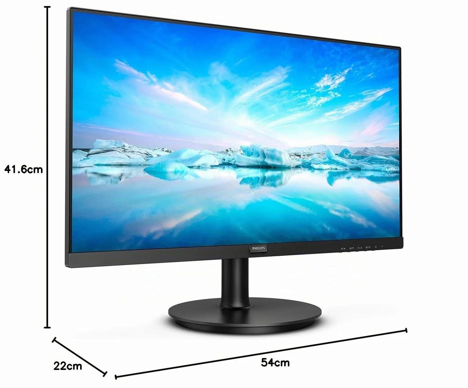 Philips 241V8L Monitor 24" LED VA Full HD, 1920 x 1080, Gaming Adaptive Sync, 75 Hz, HDMI, VGA, Attacco VESA, Nero