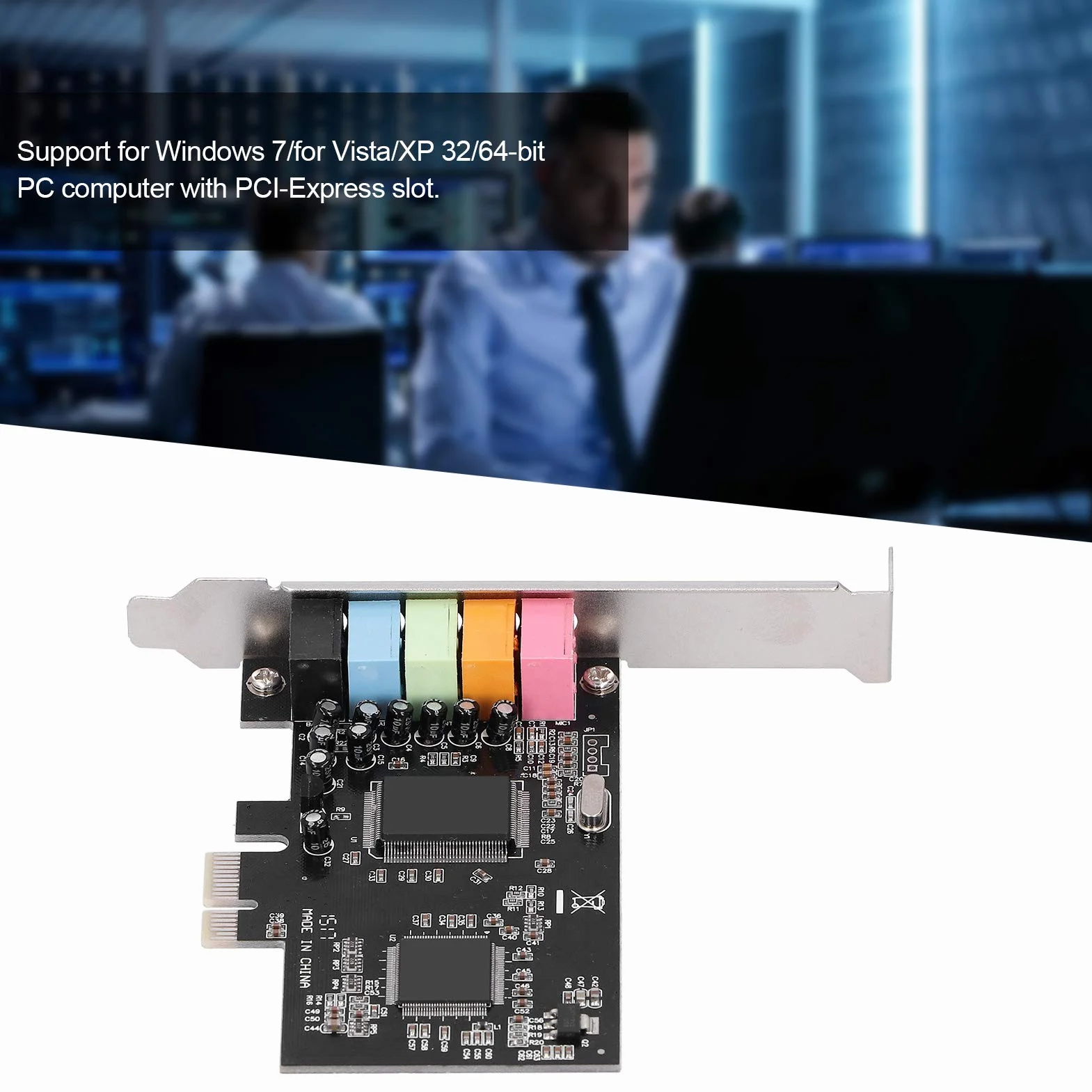 Scheda Audio 5.1 Full-duplex, Scheda Audio Interna 5.1 con Funzione di Cancellazione del Bilanciamento del Rumore e Frequenza di Campionamento Audio a 24 Bit, per PC