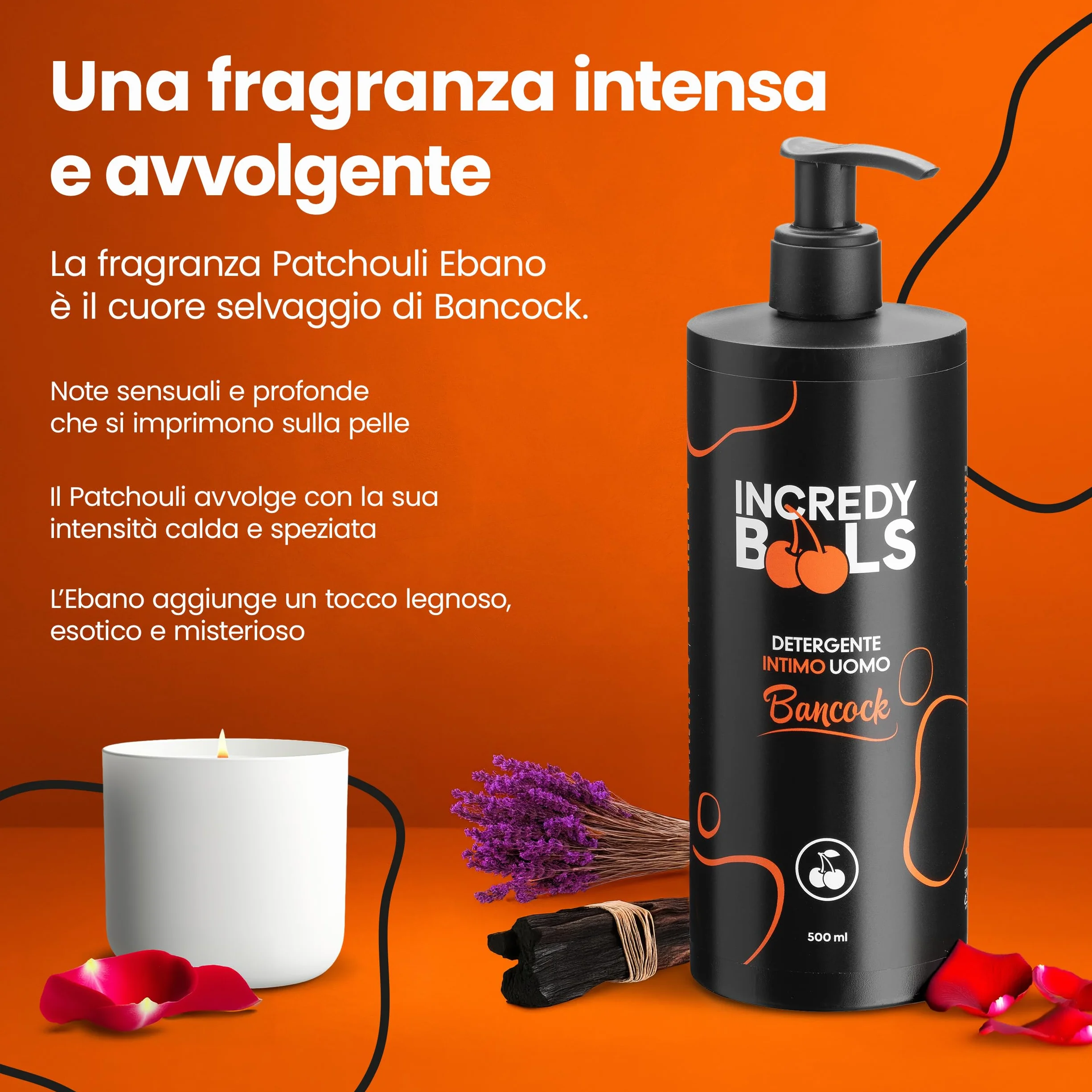 Incredy BooLS Detergente Intimo Uomo pH 5.5 Fisiologico Ipoallergenico Carbone Vegetale 500 ml Made in Italy