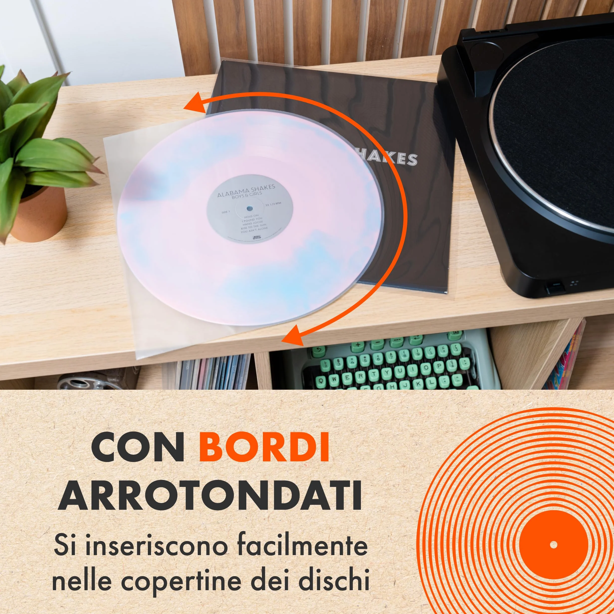 Spincare 50x Buste Interne Antistatiche per Vinili 33 Giri 12 Pollici | Dynamic Bordo Arrotondato Buste per Vinili Protettive | Buste Vinili 33 Giri HDPE Premium