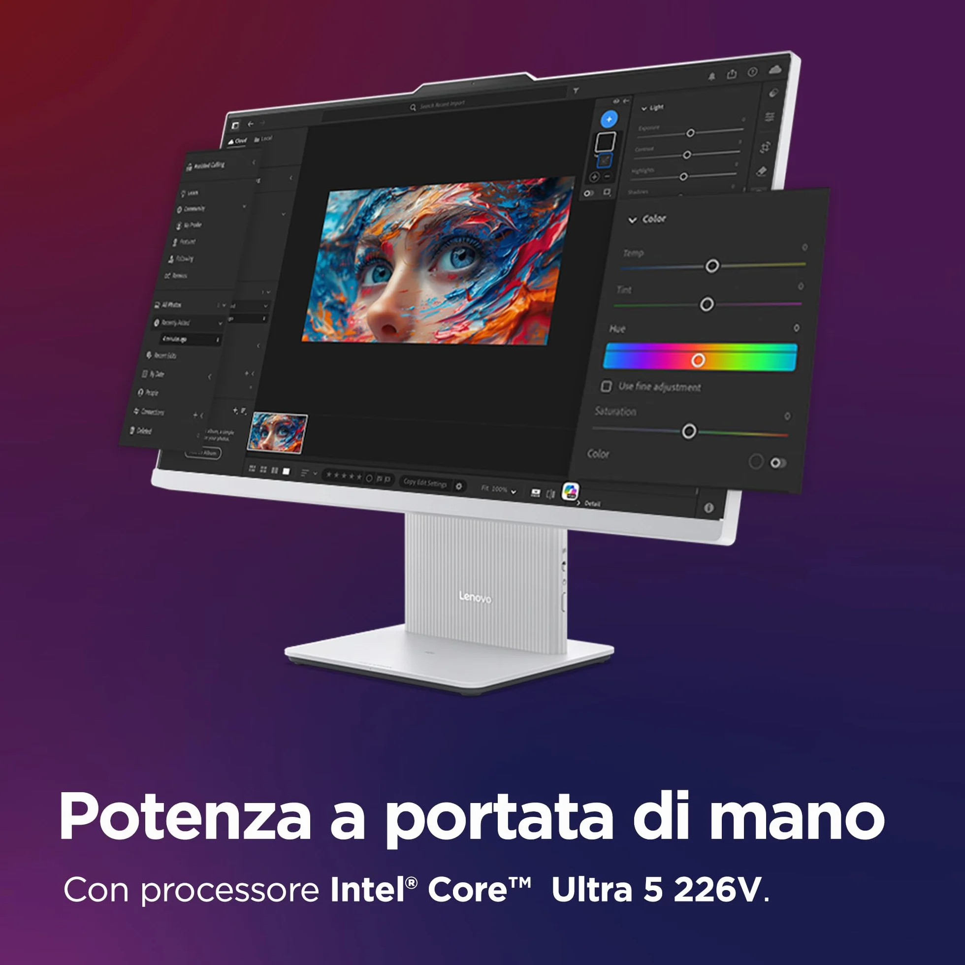 Lenovo IdeaCentre All-In-One Desktop 24" FHD Intel Core Ultra 5 226V 512GB SSD 16GB RAM WiFi 6 Windows 11