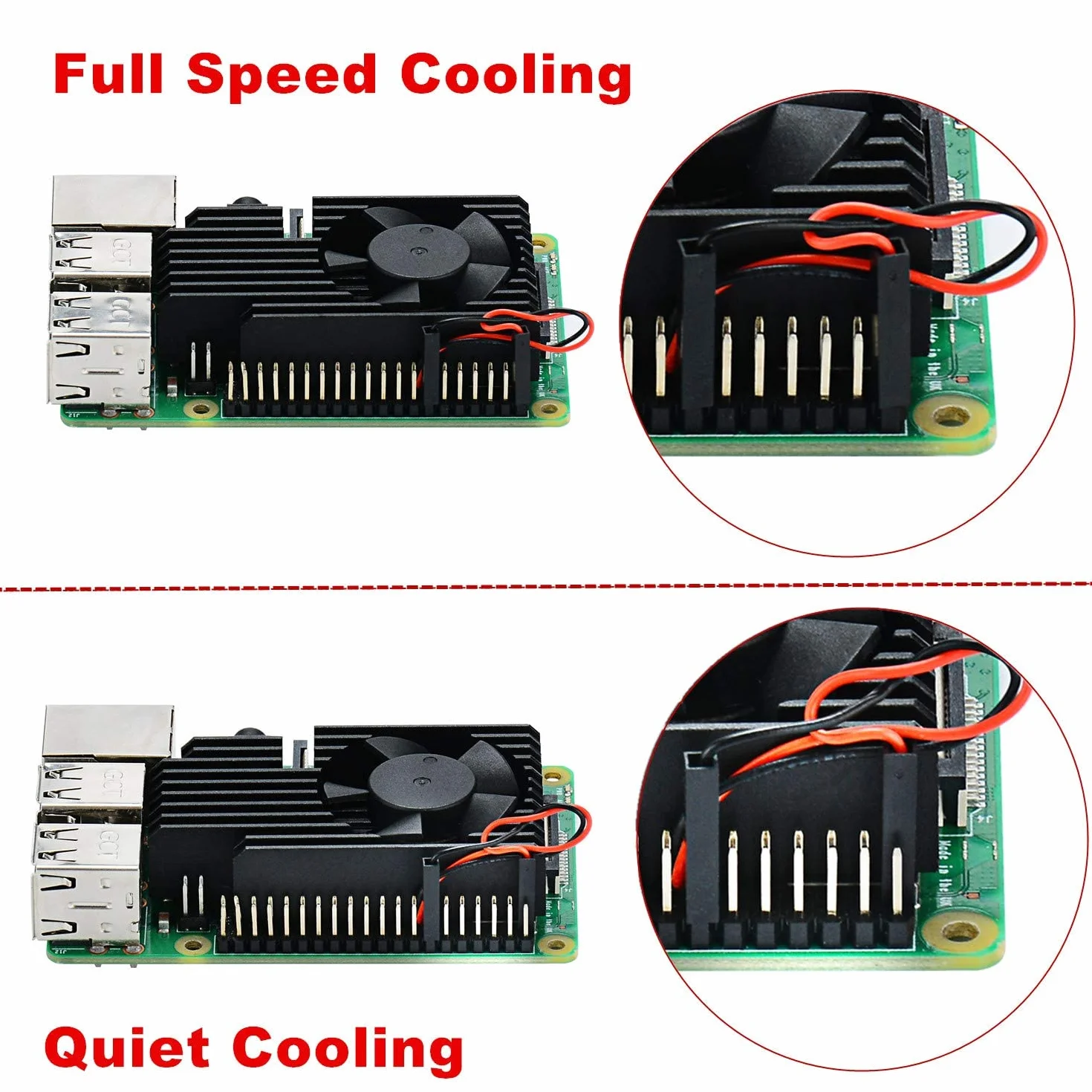 GeeekPi Raspberry Pi 4 Kit ventole di raffreddamento, dissipatore in alluminio con ventola di raffreddamento per Raspberry Pi 4 B & 3B +