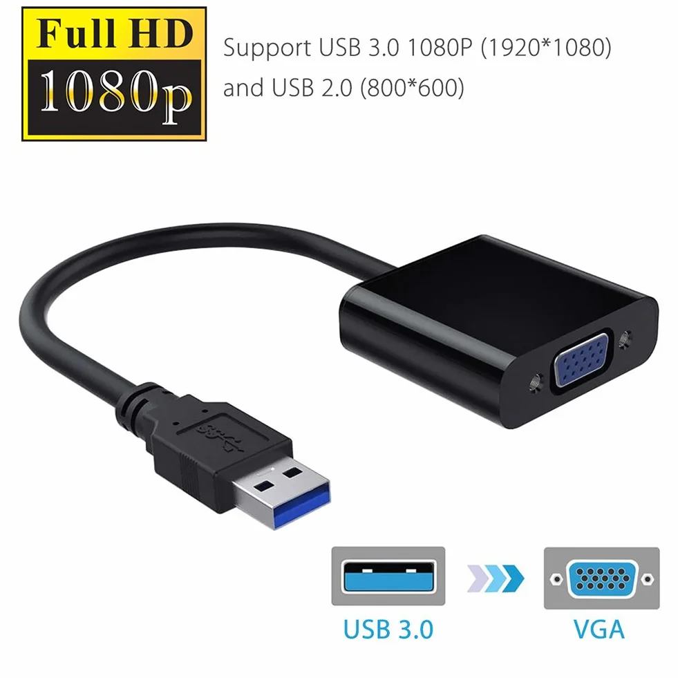 Adattatore USB 3.0 a VGA, Scheda Video Esterna per PC Laptop Windows 10/8/7