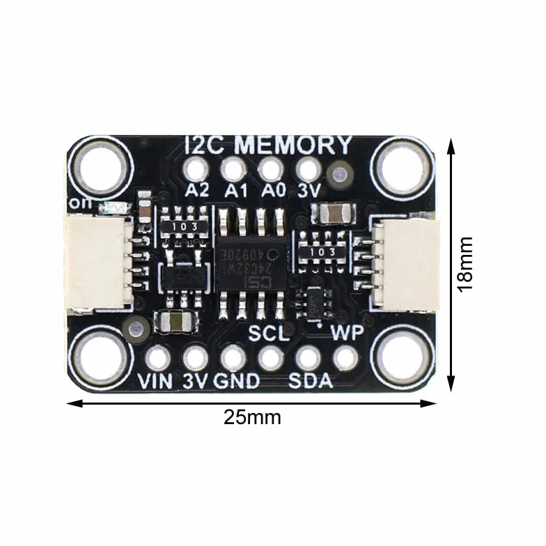 Modulo di Memoria 12C EEPROM, Modulo di alimentazione interfaccia IIC, DC 2,5 V-5,5 V 32 Kbit (4 KB) per Archiviazione Dati, Tensione di Alimentazione Compresa tra 2,5 V e 5,5 V