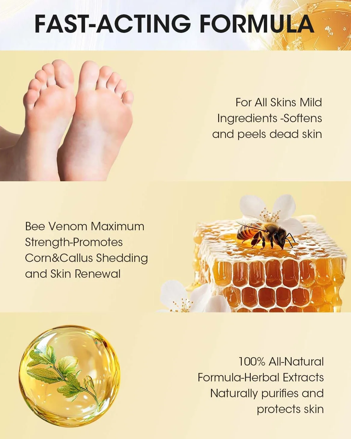 Bee Venom Callus Remover 20 ml - Rapid Action Liquid for Feet, Adults, Runners