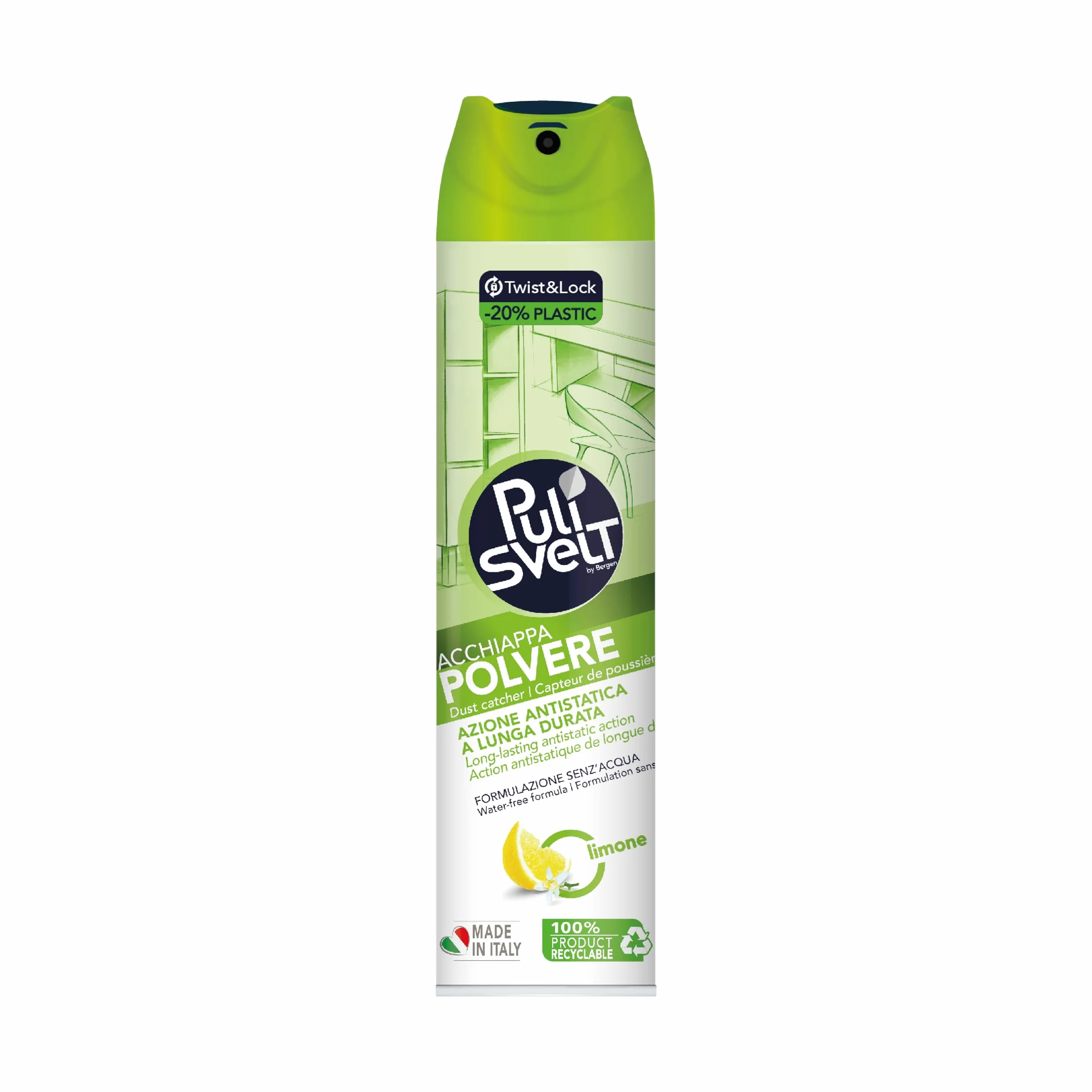 Detergente Acchiappapolvere Antistatico 300 ml Fragranza Limone