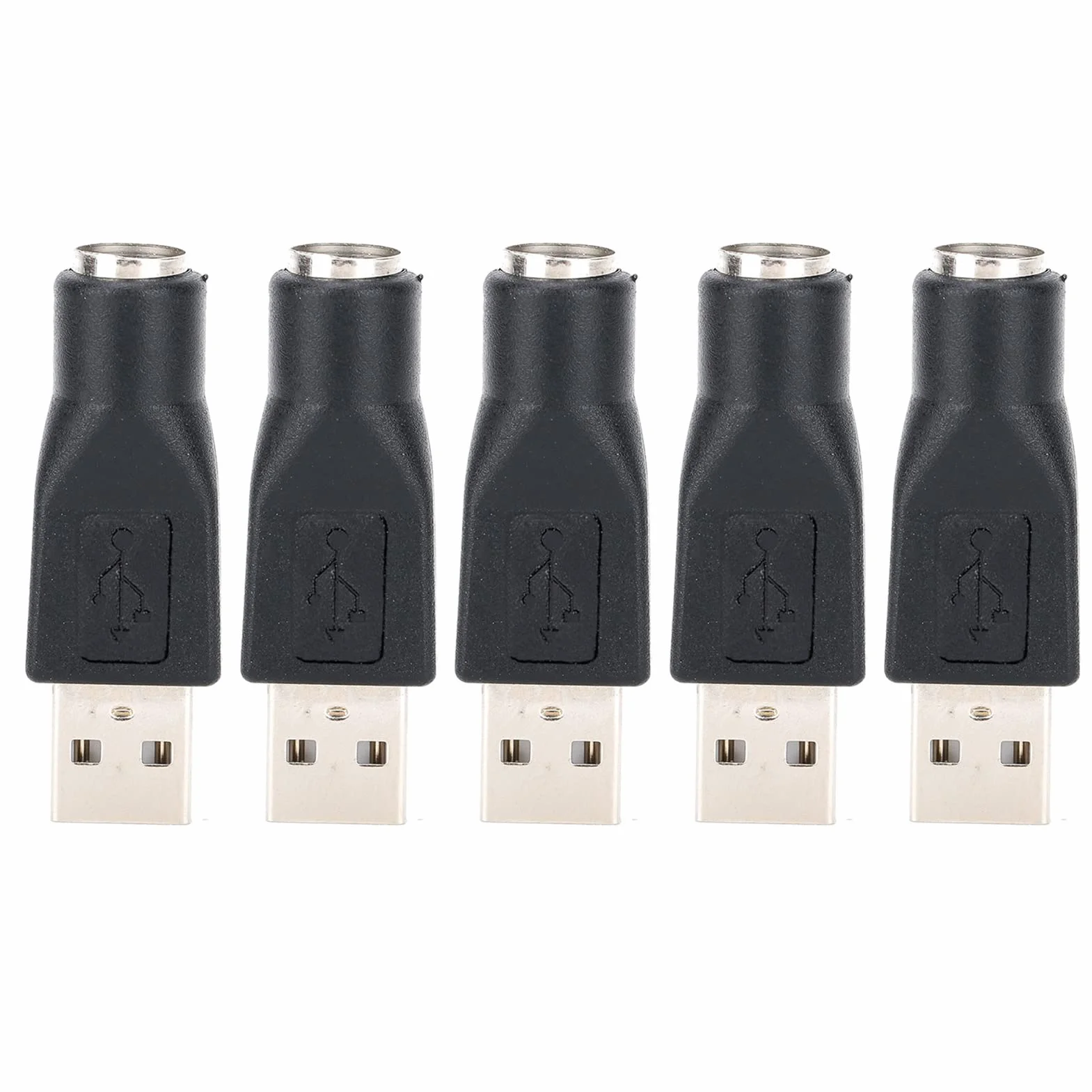 Acouto Convertitore Adattatore USB Maschio a Femmina per PS 2 da 5 Pezzi per Tastiera e Mouse con Interfaccia PS 2 Adattatore da P a USB F P M Tastiera USB Adattatore Din5 Femmina