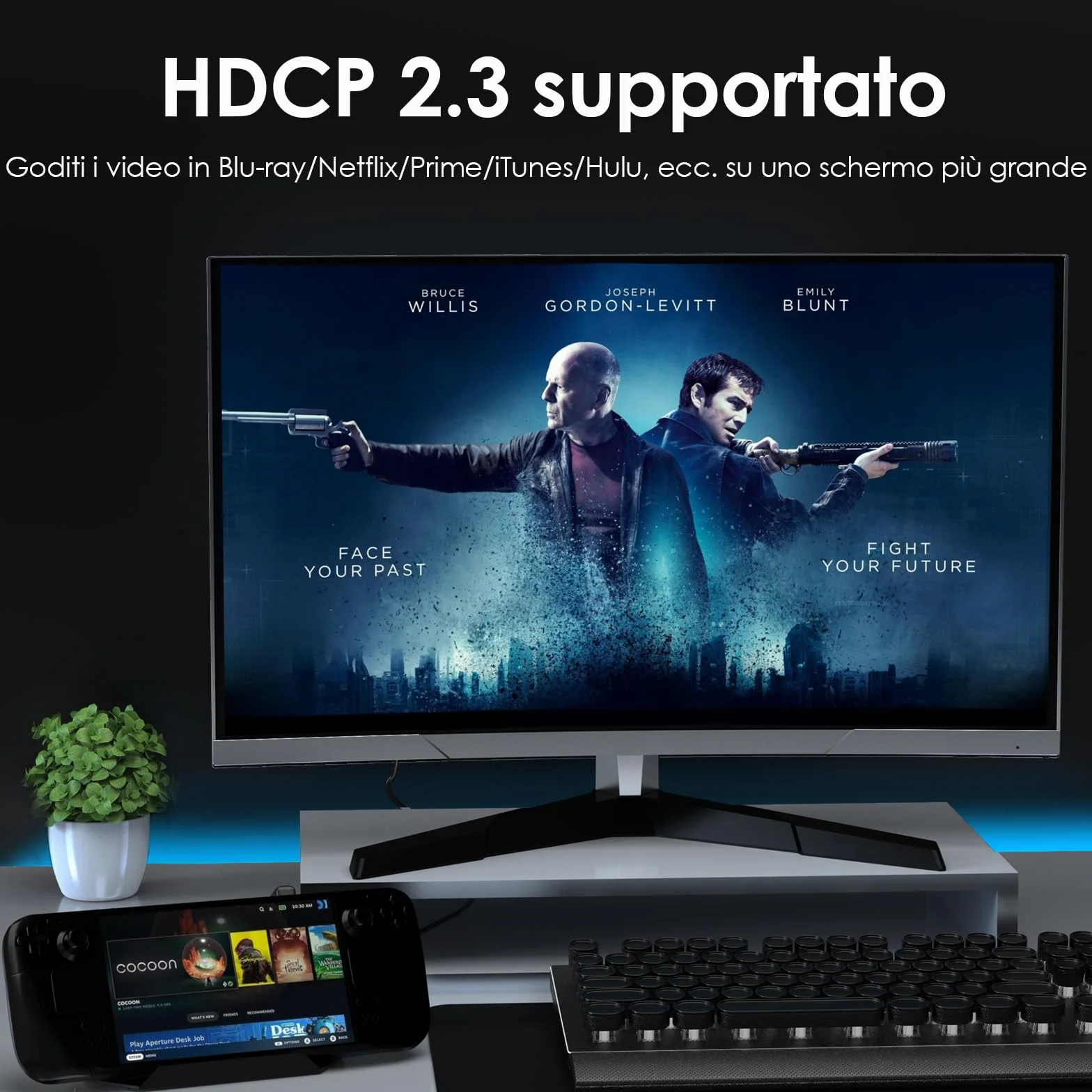 WAVLINK Steam Deck Dock, 6-IN-1 Docking Station per Steam Deck/ROG Ally con 4K@144Hz HDMI 2.1, 100W PD IN, 3x 10G USB 3.2, Gigabit RJ45