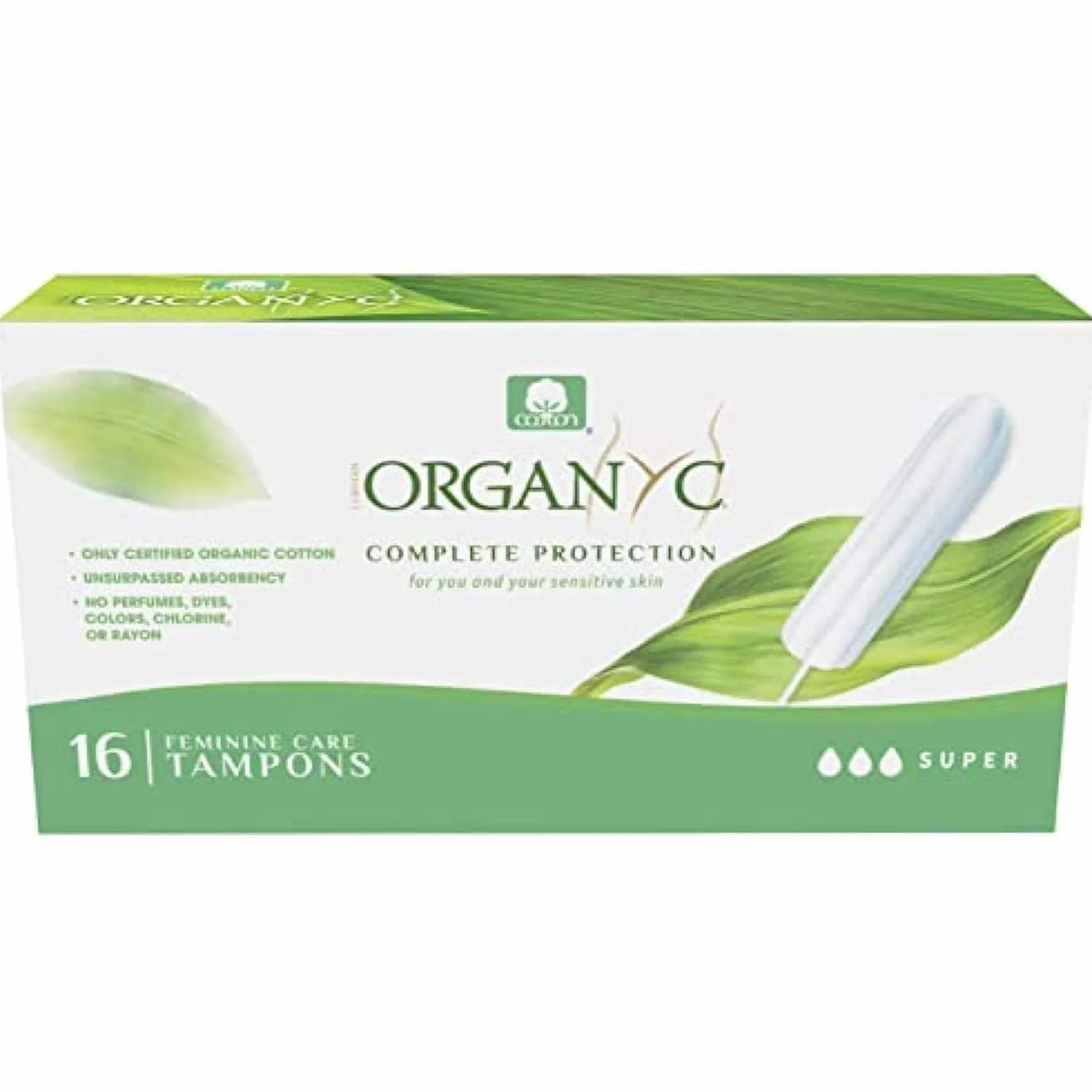 Organyc Tamponi Cotone Certificato 100% Biologico Flusso Intenso 16 Unità