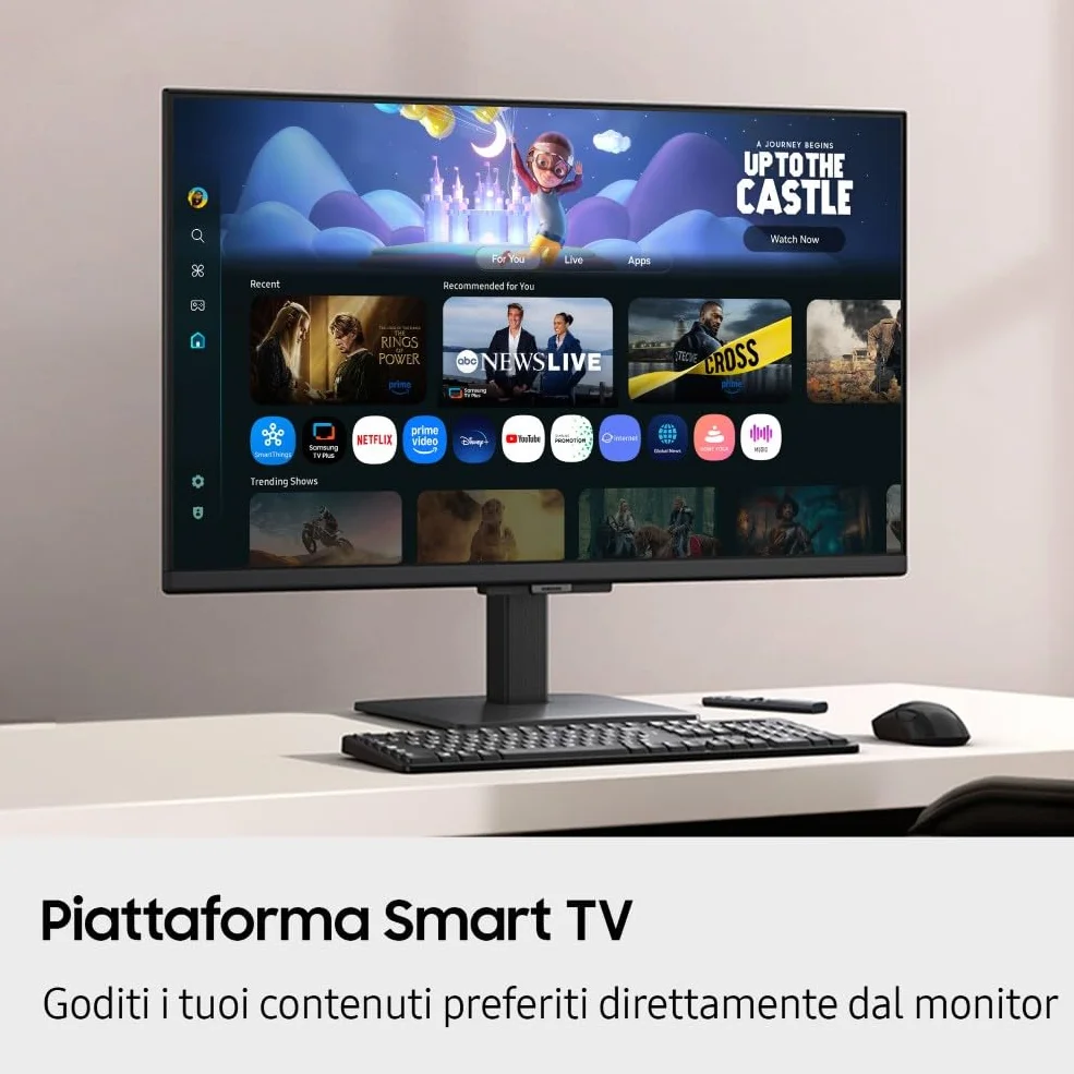 Samsung Smart Monitor M5 (S32FM502EU), Flat 32'', 1920 x 1080 (FHD), Smart Hub con AI, Office 365, Gaming Hub, Speaker integrati, Telecomando, WiFi, HDMI, USB