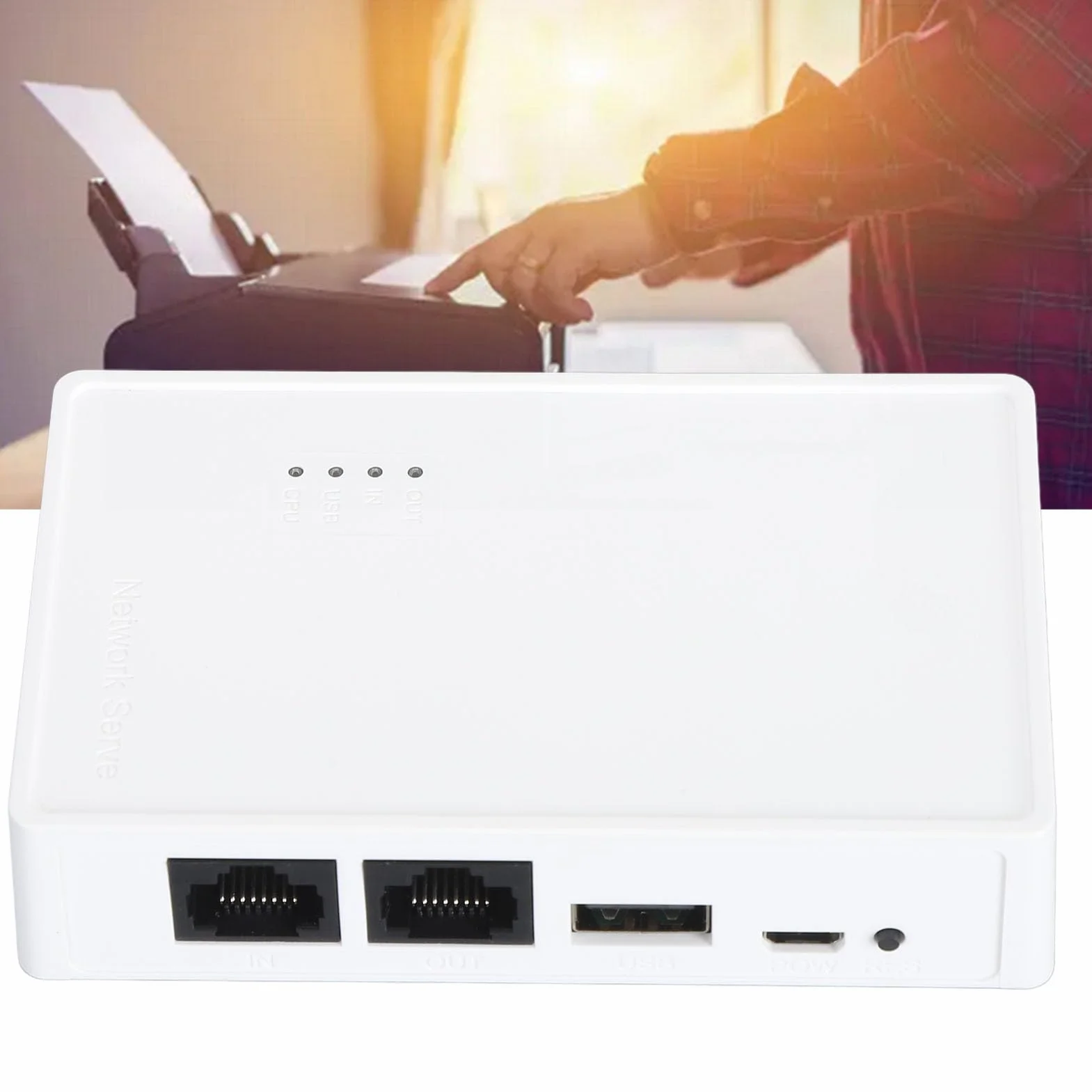 Server di stampa wireless USB Modalità autonoma wireless cablata Server di stampa USB 2.0 da 480 Mbps con bridge LAN 10/100Mbps per Windows/per stampanti OS X