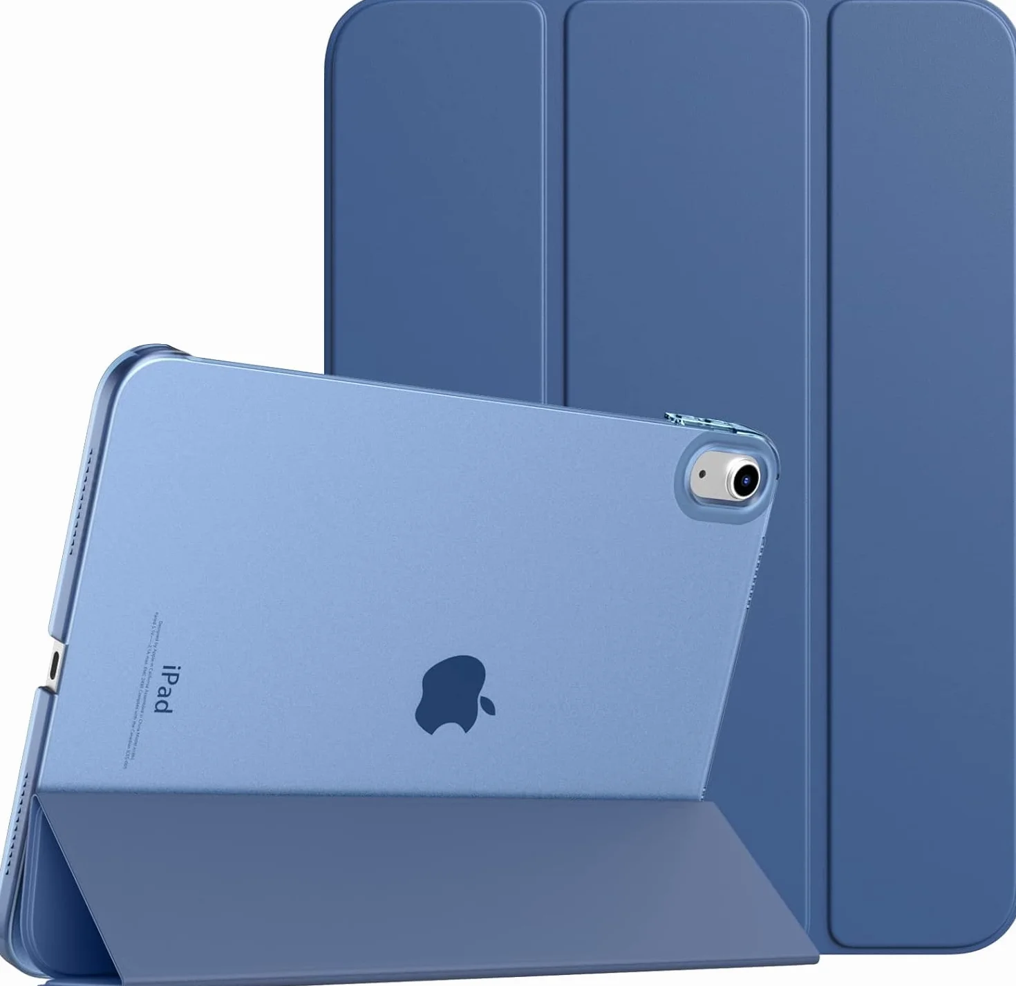 TiMOVO Custodia iPad 11 Gen 2025 A16, iPad 10 Gen 10,9" 2022, Retro PC Rigido Semi-Trasparente, Auto Sveglia/Sonno, Blu Abisso