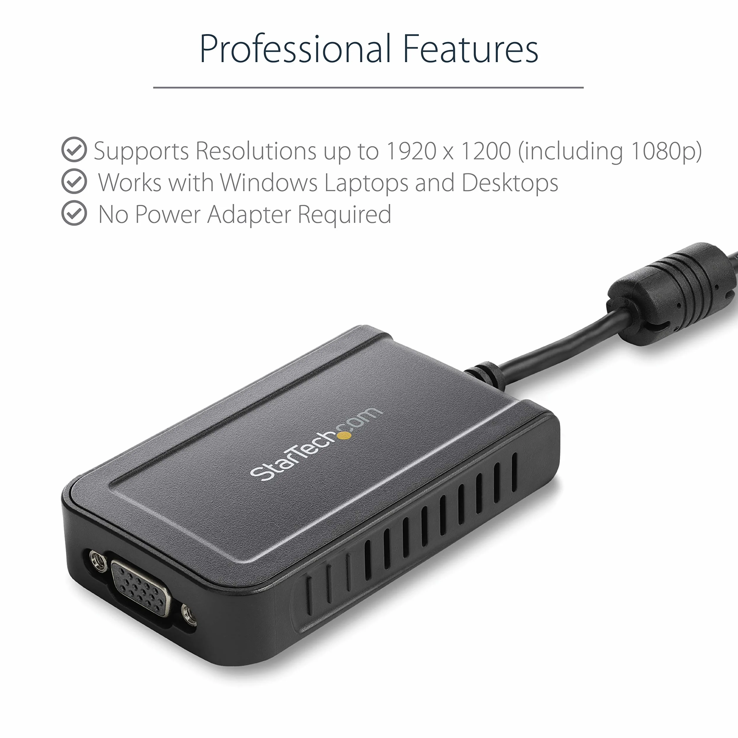 StarTech.com Adattatore USB a VGA 1920x1200 Scheda video esterna convertitore doppio monitor Windows USB2VGAE3