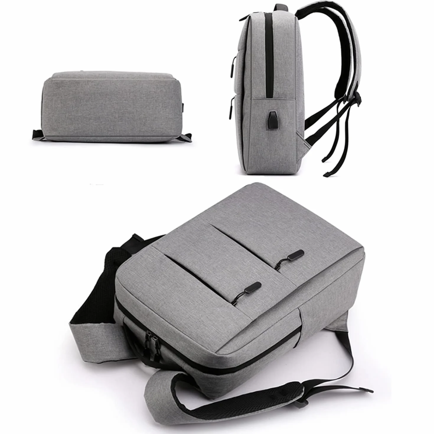 Mixroom - Zaino Porta PC Uomo Laptop Borsa per PC Portatile porta Computer Custodia Notebook 15" Due Tasche Frontali Con Attacco USB Z1