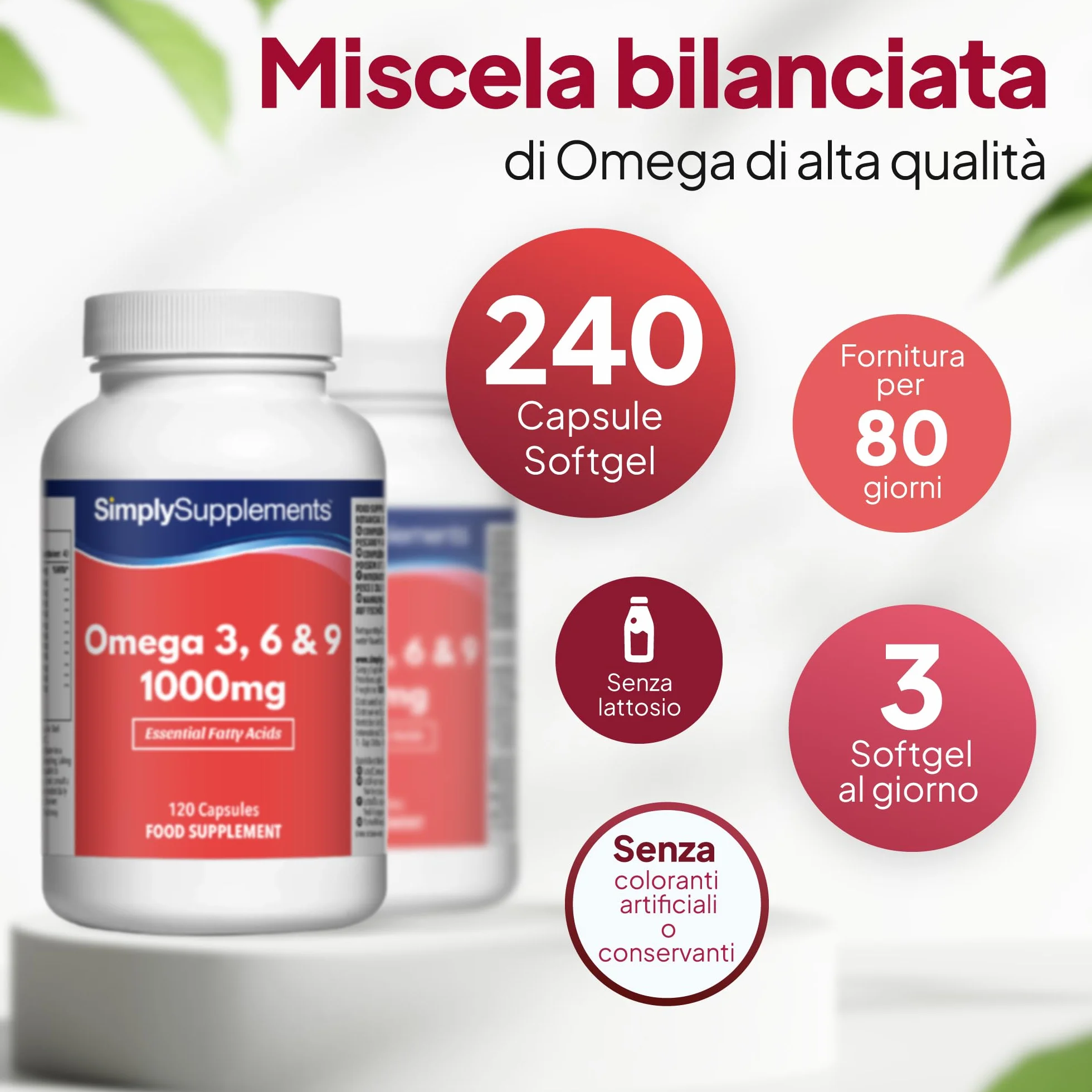 Omega 3-6-9 1000 mg 240 kapsułek SimplySupplements