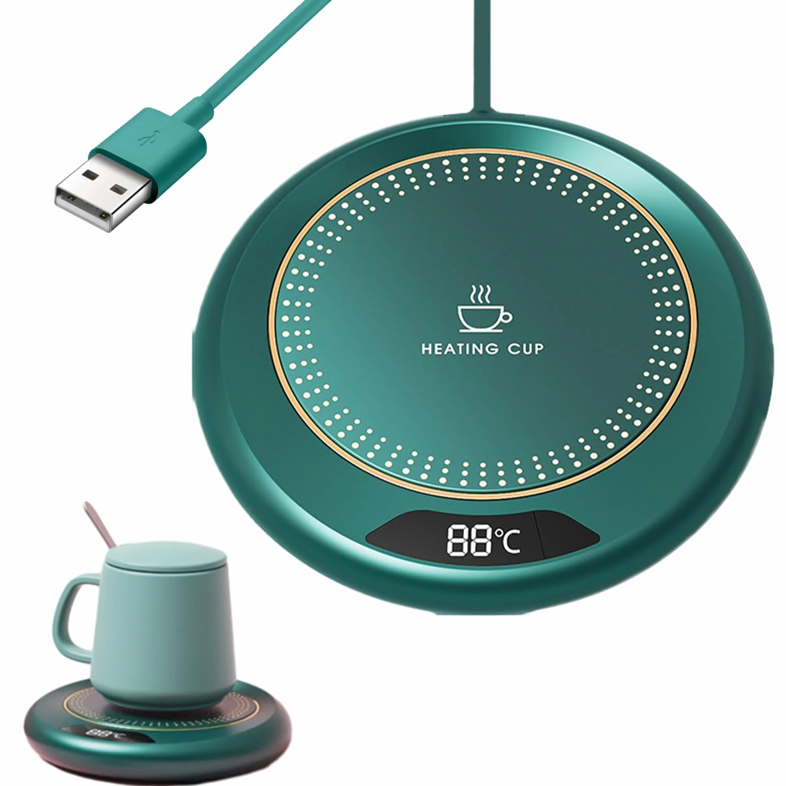Scaldacaffè | 3 Livelli Temperatura Piastra Riscaldante USB Intelligente 20W | Dispositivo Riscaldante Per Cucina Sala Da Pranzo Regalo Casa - Accessorio Alimentare Termico per Bevande Calde