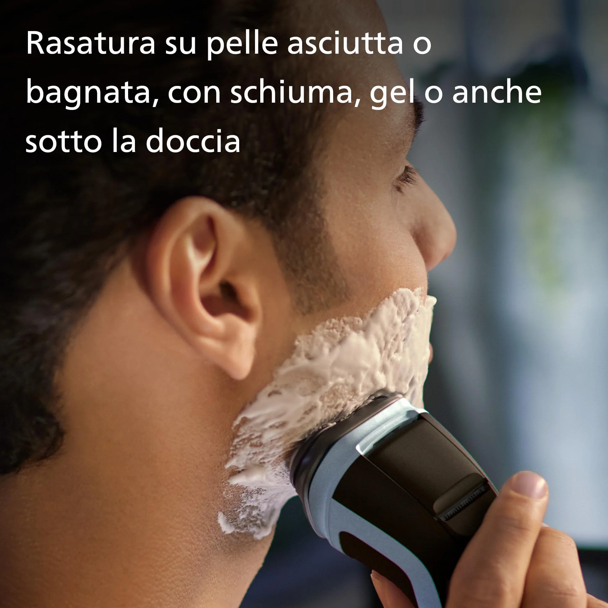 Philips Rasoio Elettrico Serie 3000x Wet & Dry Uomo Blu Cielo SkinProtect X3053/00