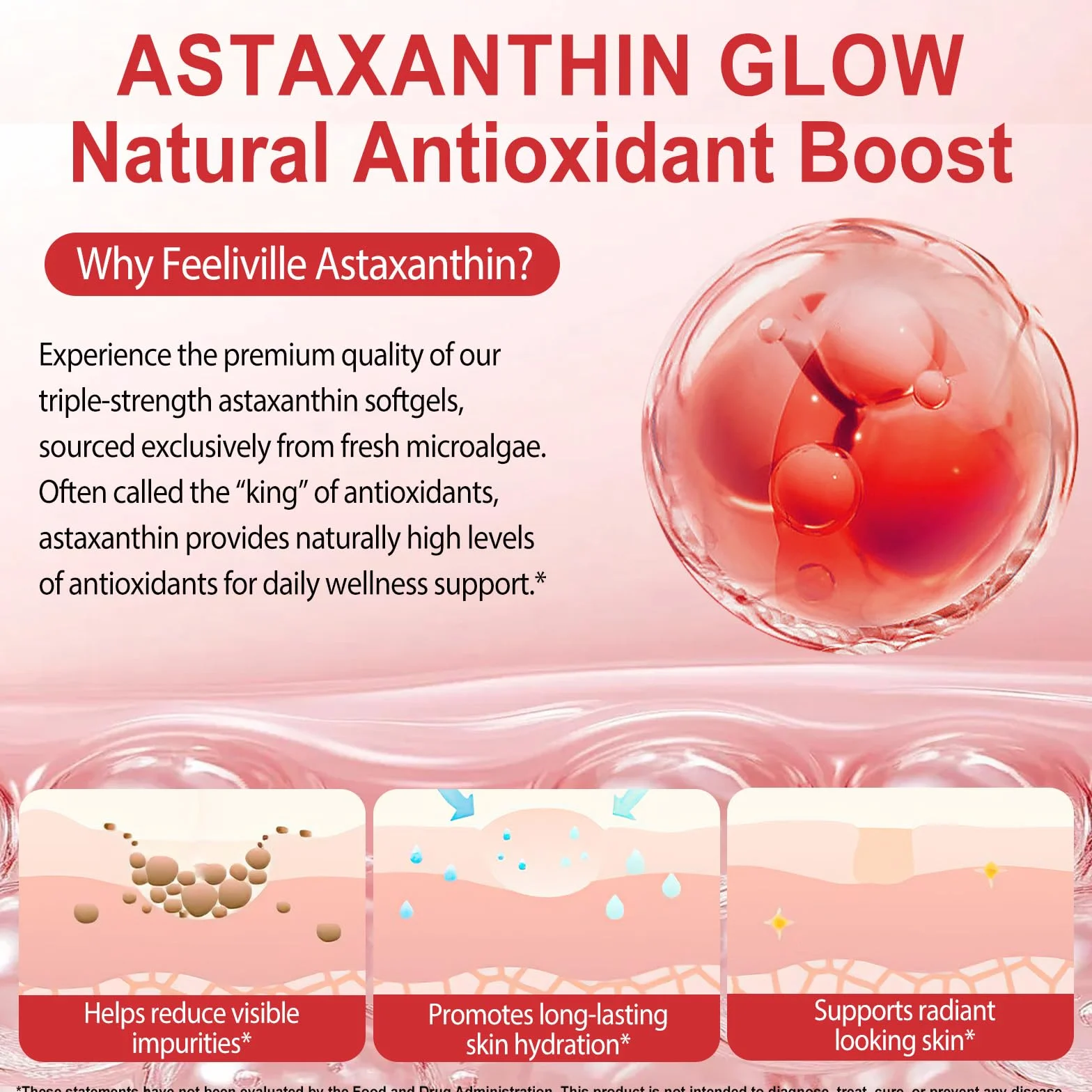 Astaxantina 12 mg 120 Softgel Integratore Antiossidante Tripla Forza Microalghe Fresche