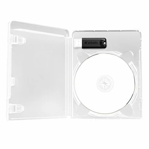 Custodie per Blu-Ray, 14 mm, con Scomparto per Una chiavetta USB, Transparente, 10 Pezzi