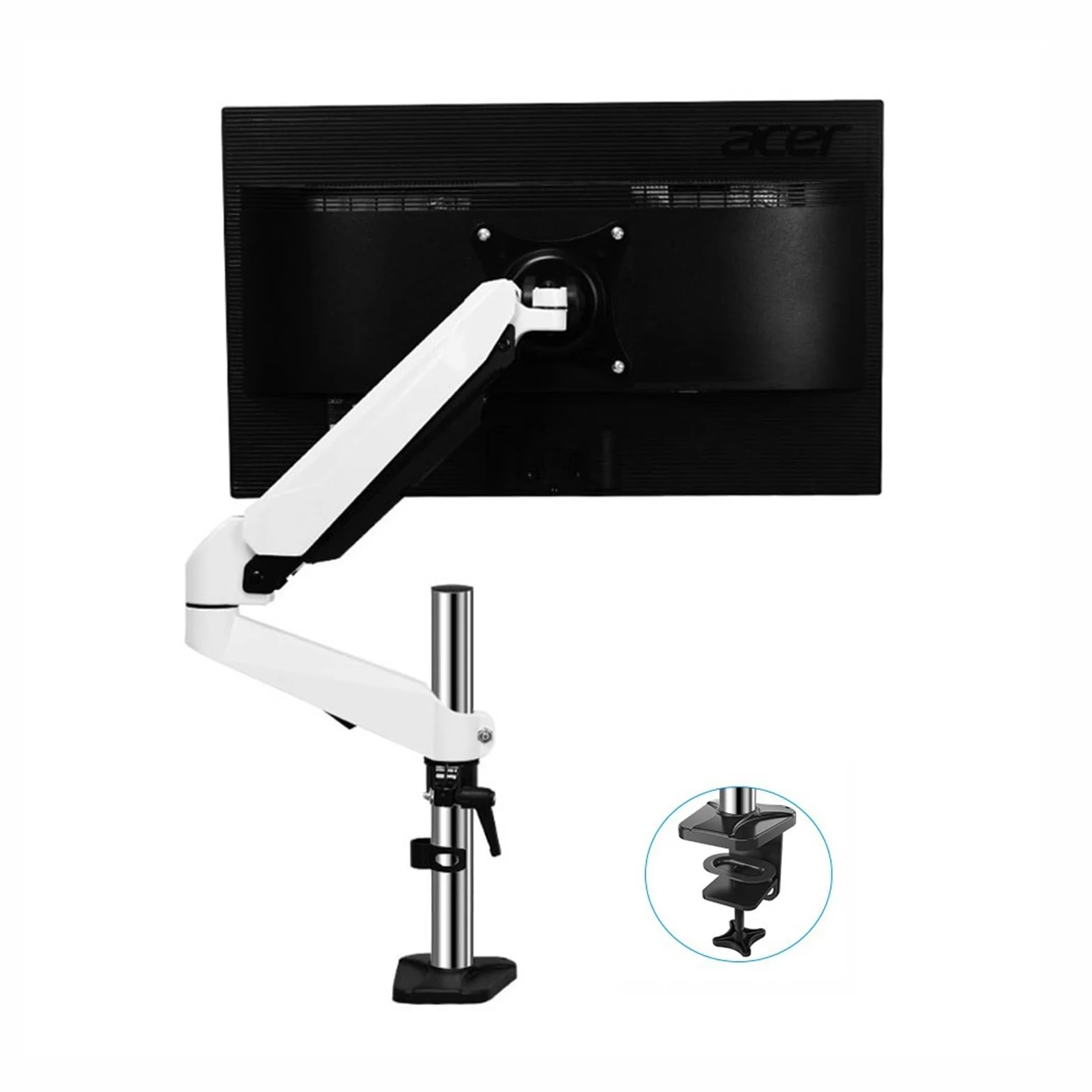 Single Monitor Mount, Adjustable Monitor Arm Desk Mount, Full Motion Monitor Arm with C-clamp And Cable Management, Fits 15"-32" Screen, Holds 17.6lb(200mm)